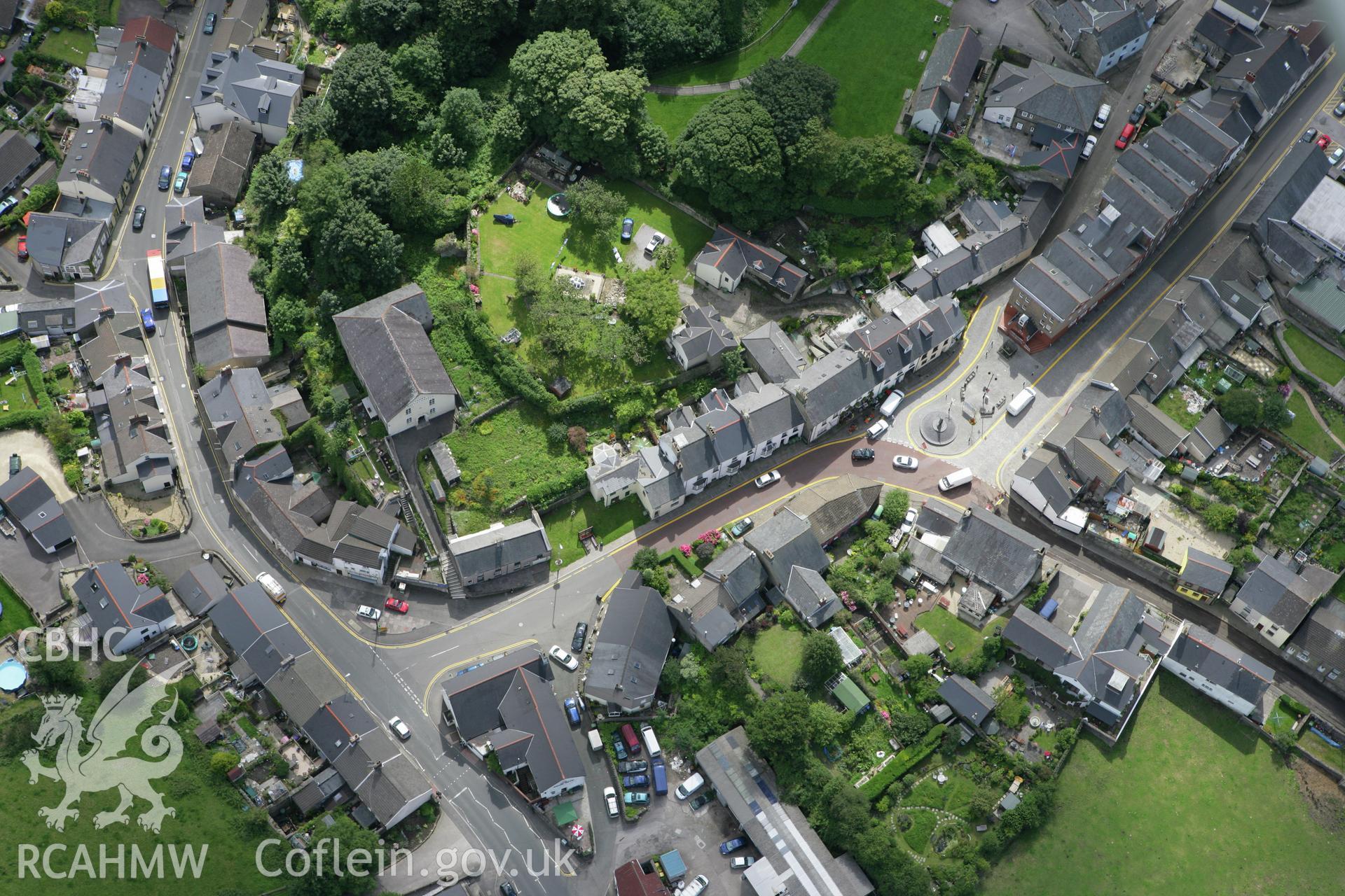 RCAHMW colour oblique aerial photograph of Llantrisant Castle. Taken on 30 July 2007 by Toby Driver