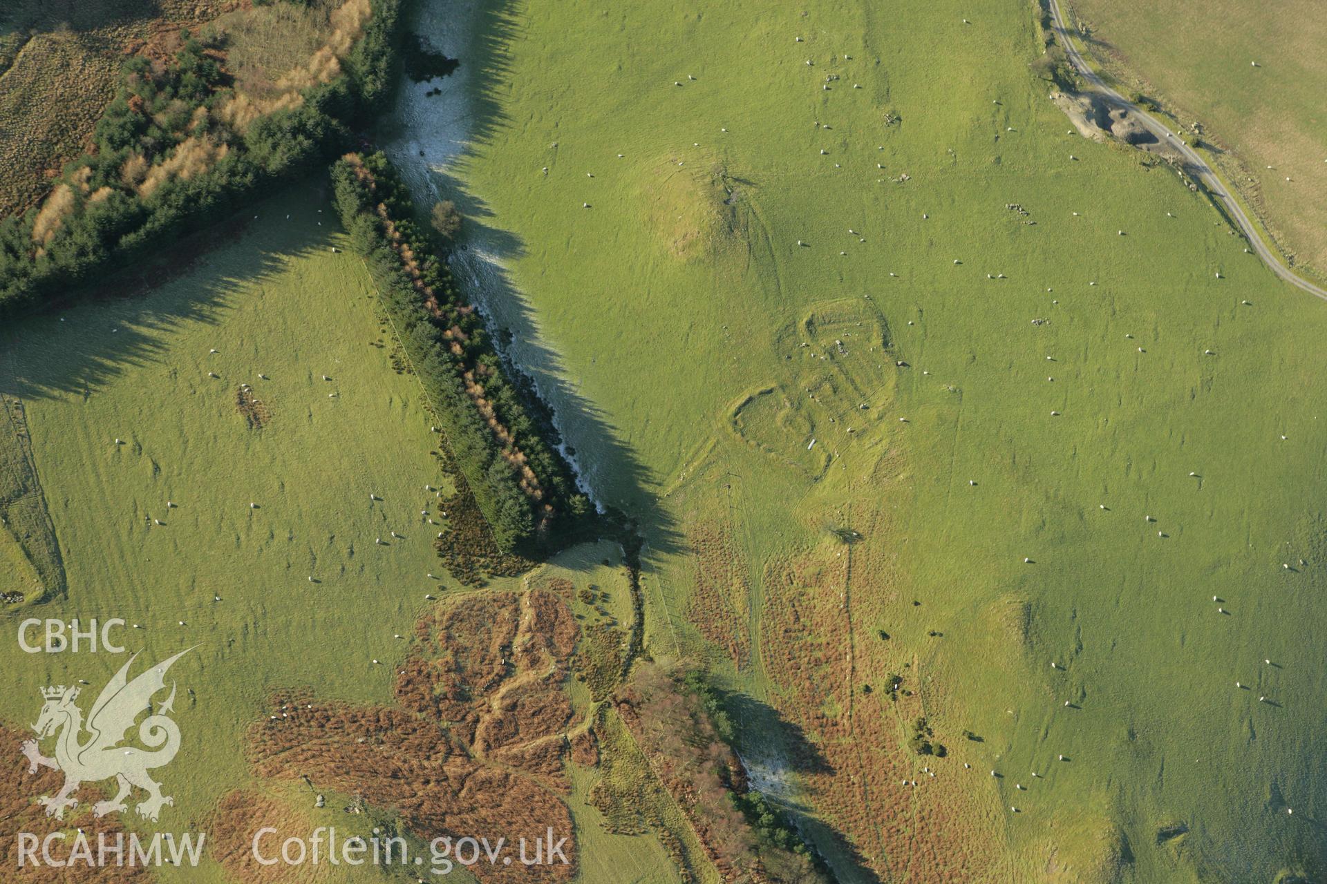 RCAHMW colour oblique photograph of the Troed y Rhiw landscape. Taken by Toby Driver on 20/12/2007.