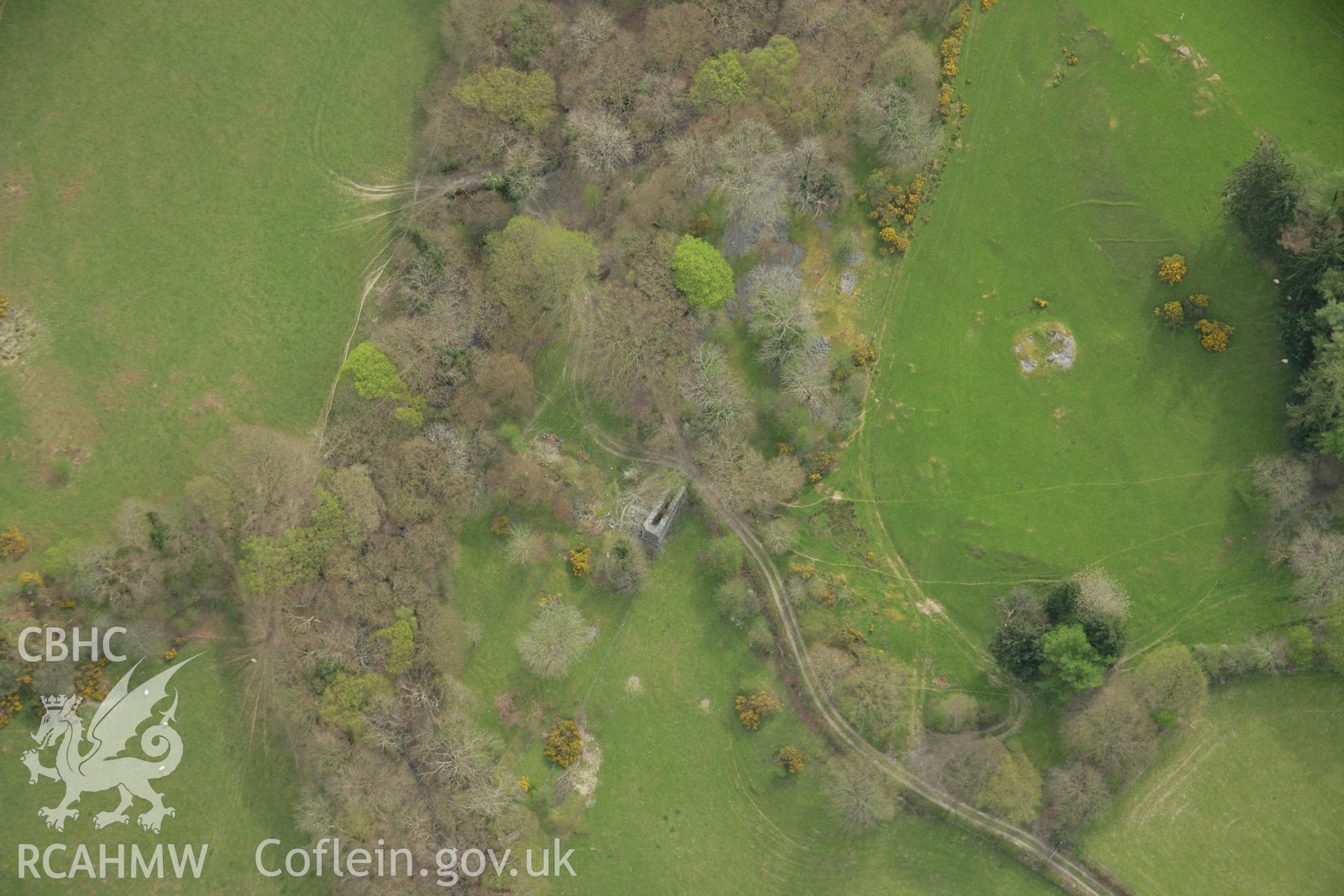 RCAHMW colour oblique aerial photograph of Nant-Yr-Arian Lead Mine. Taken on 17 April 2007 by Toby Driver