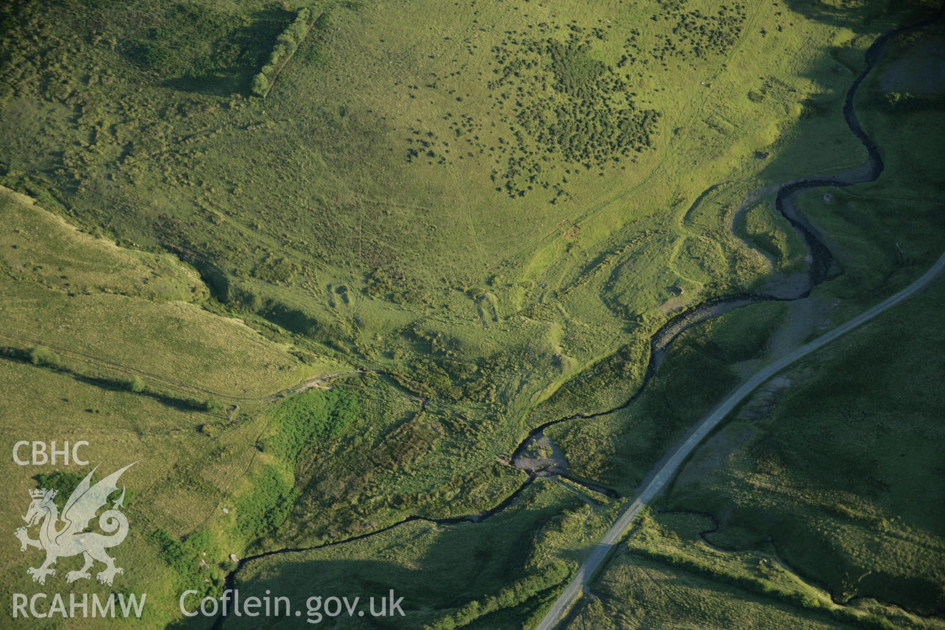 RCAHMW colour oblique aerial photograph of Blaen Duhonw Deserted Rural Settlement, Llangammarch Wells. Taken on 08 August 2007 by Toby Driver