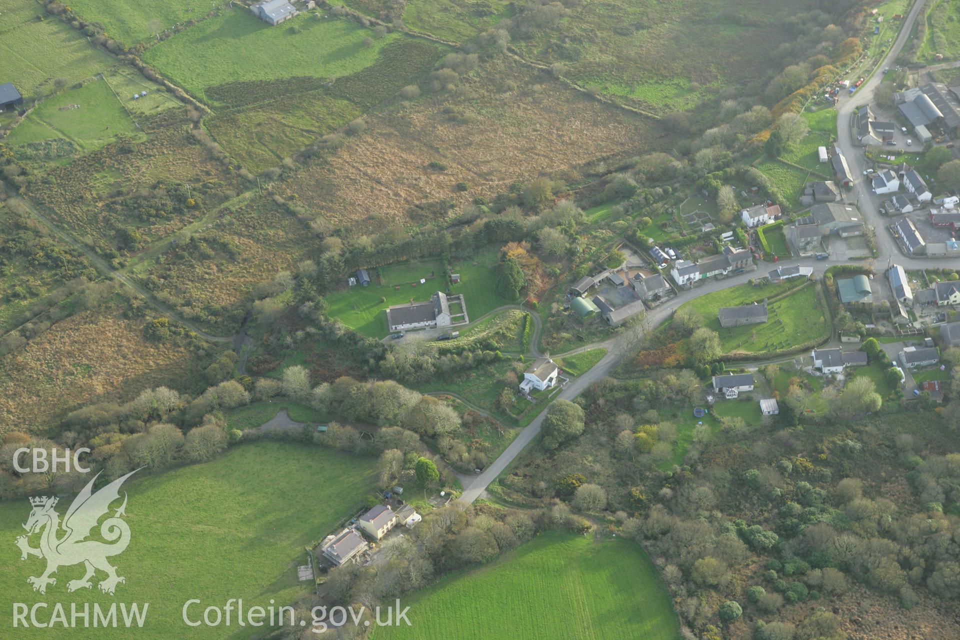 RCAHMW colour oblique photograph of Castell Mael. Taken by Toby Driver on 06/11/2007.