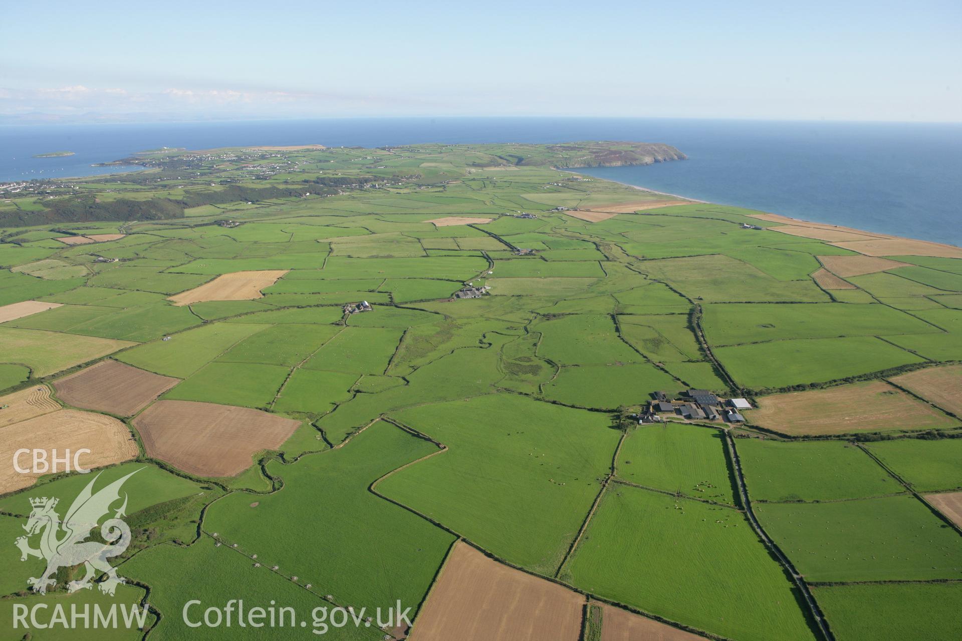 RCAHMW colour oblique photograph of Llanengan village, from west. Taken by Toby Driver on 06/09/2007.