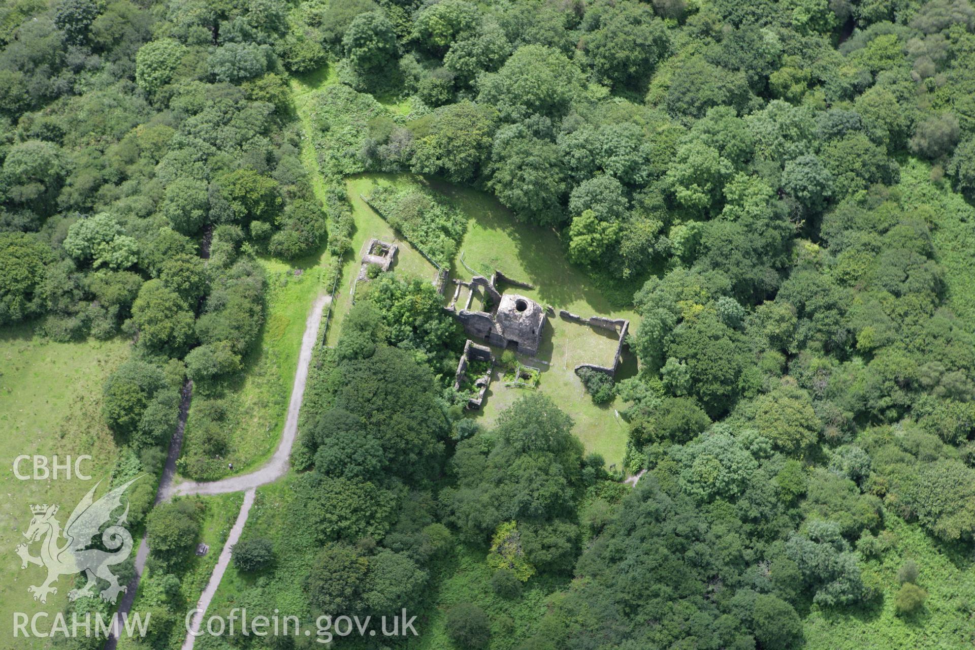 RCAHMW colour oblique aerial photograph of Cefn Cribwr Ironworks, near Pyle. Taken on 30 July 2007 by Toby Driver