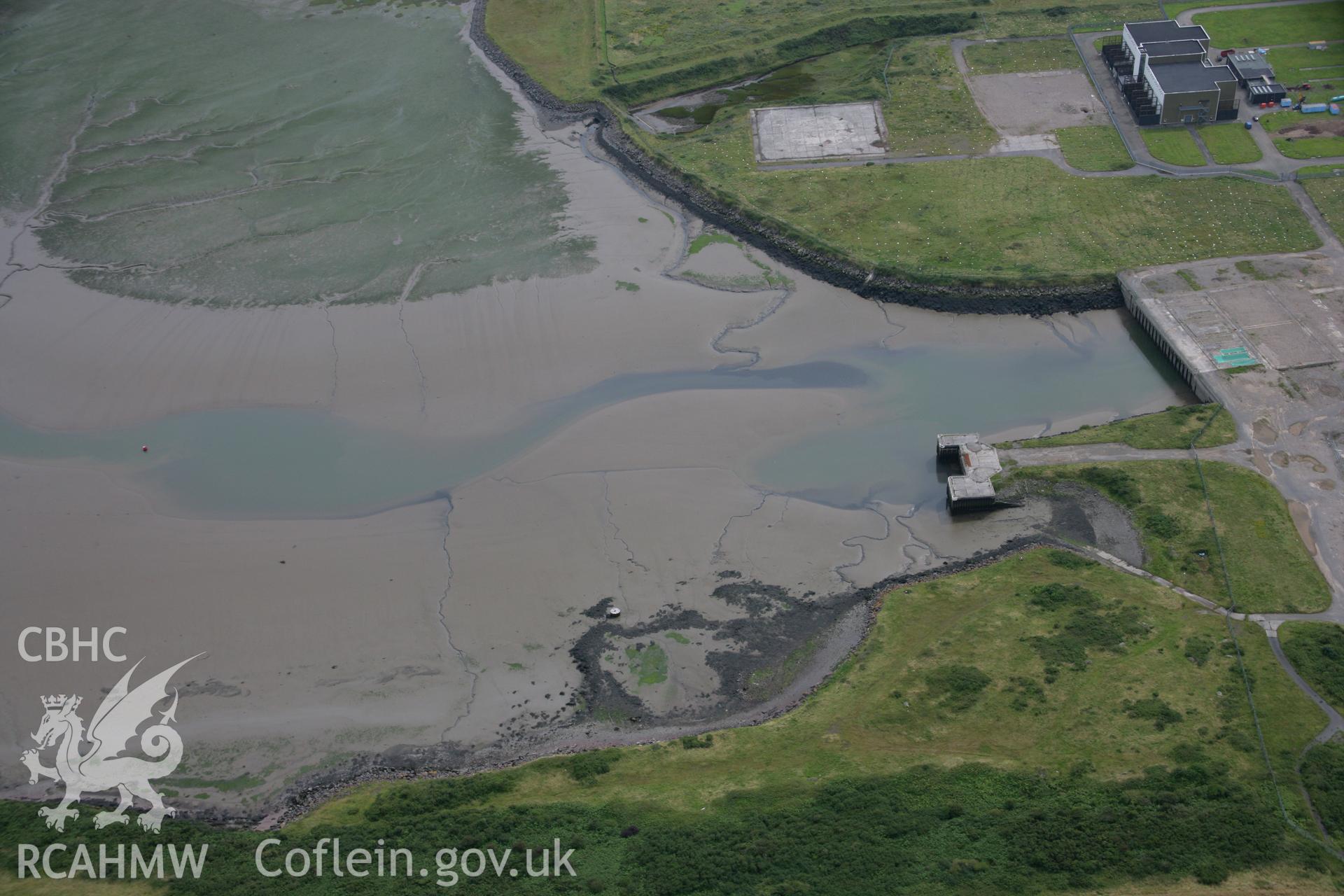 RCAHMW colour oblique photograph of Pembroke Power Station jetty. Taken by Toby Driver on 01/08/2007.