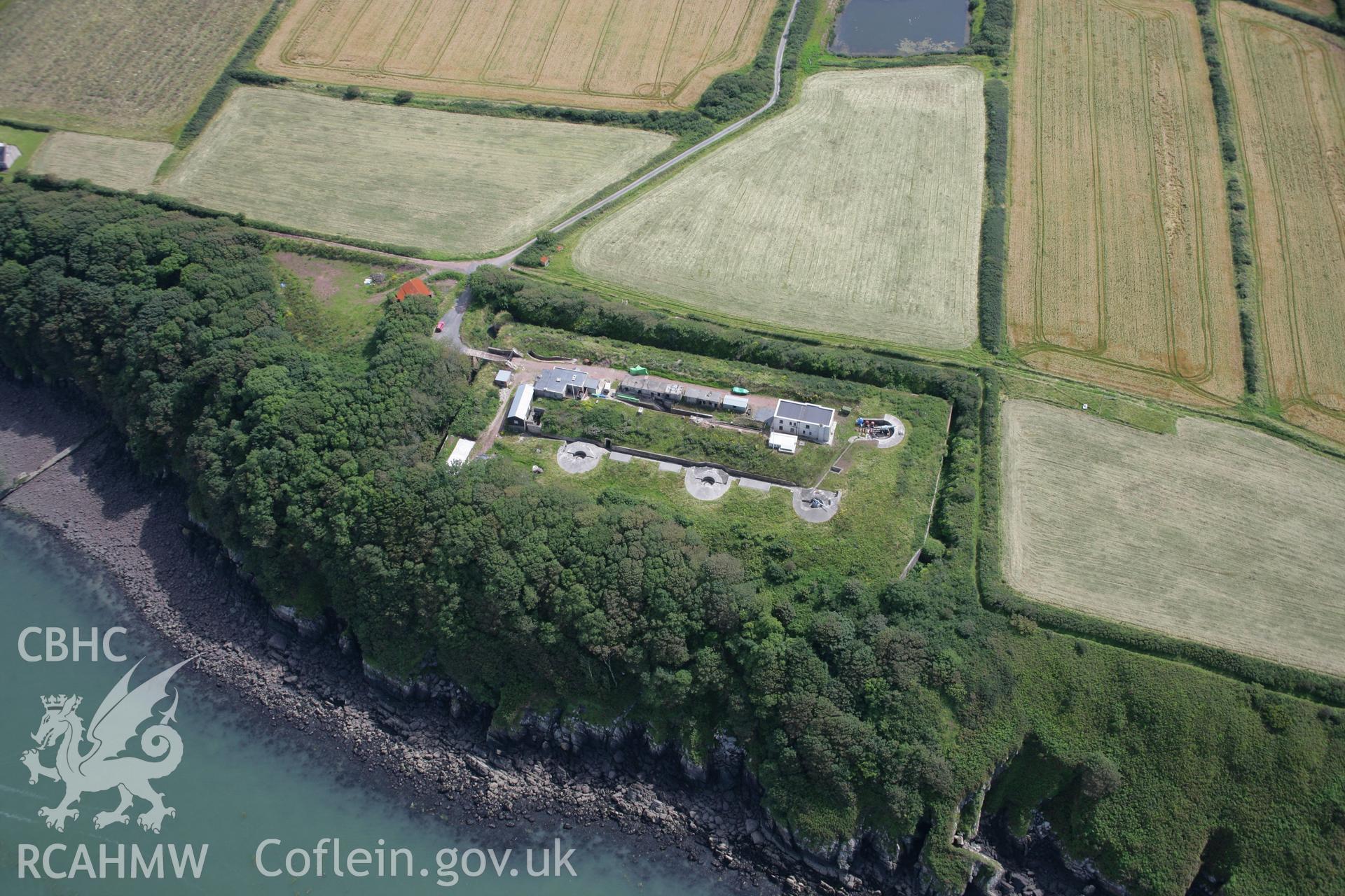 RCAHMW colour oblique photograph of Chapel Bay fort. Taken by Toby Driver on 01/08/2007.