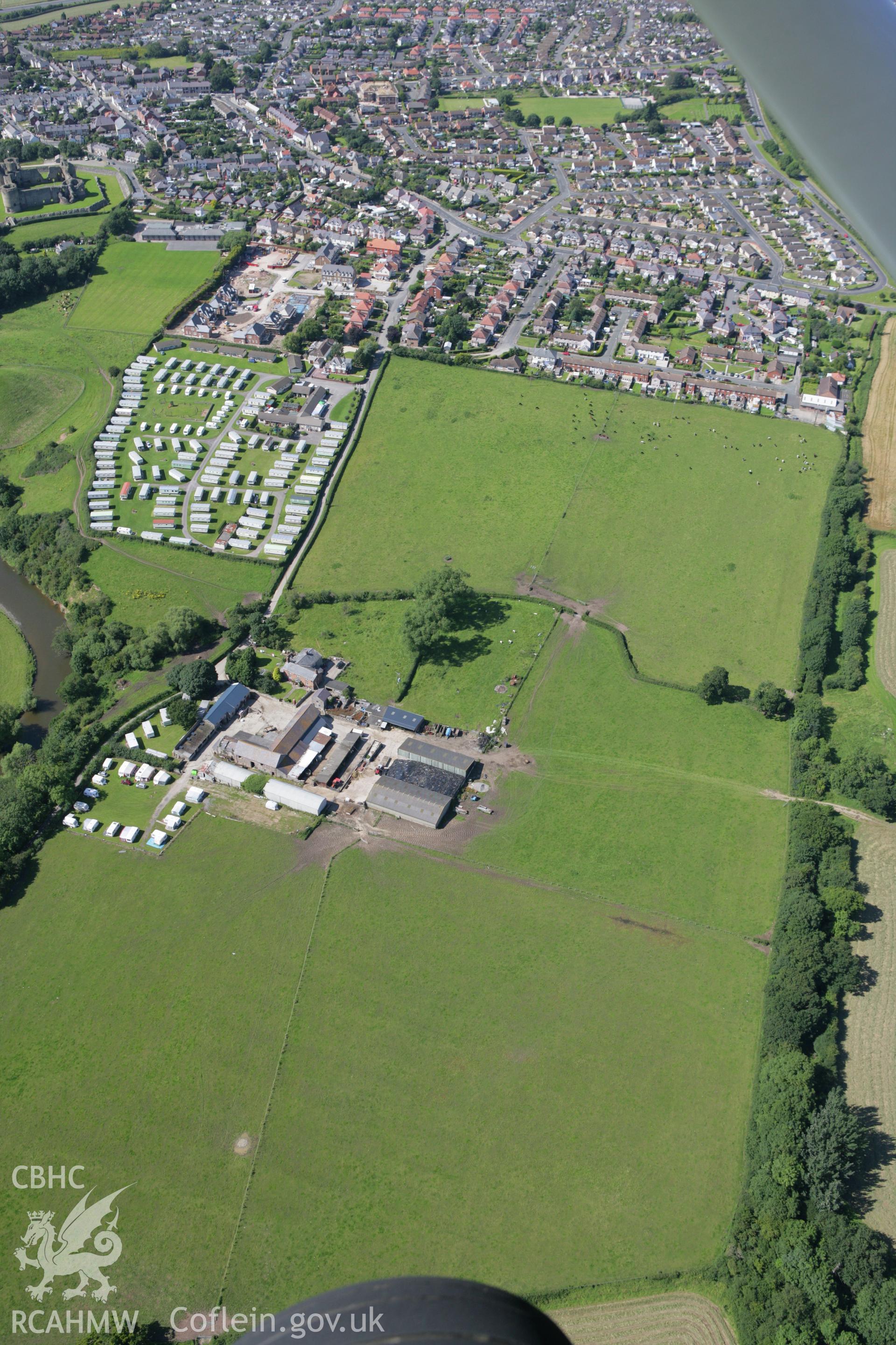 RCAHMW colour oblique aerial photograph of Rhuddlan Friary. Taken on 31 July 2007 by Toby Driver