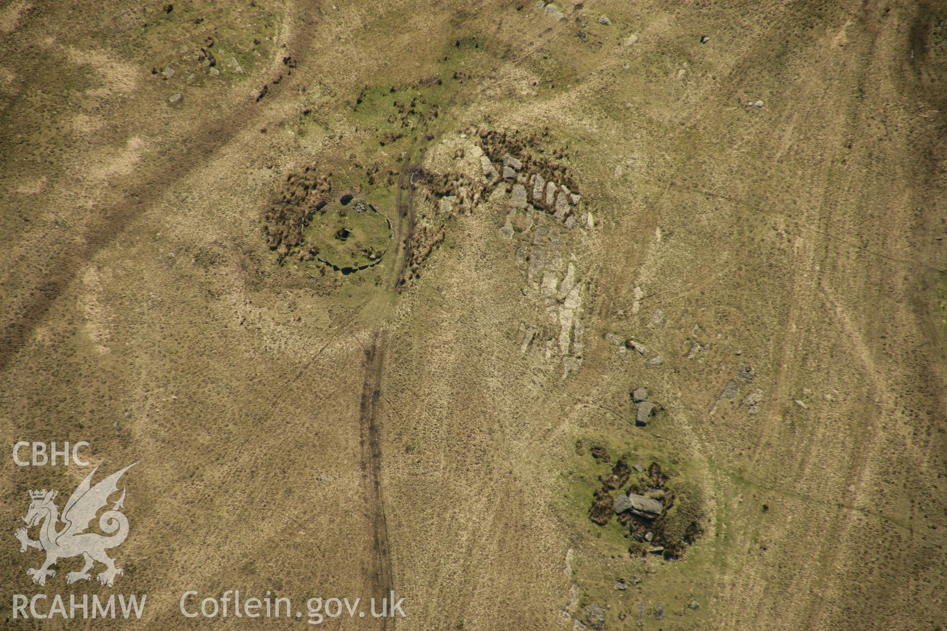 RCAHMW colour oblique aerial photograph of Carn Llechart (Cerrig Pikes), Mynydd Carnllechart, Pontardawe. Taken on 21 March 2007 by Toby Driver