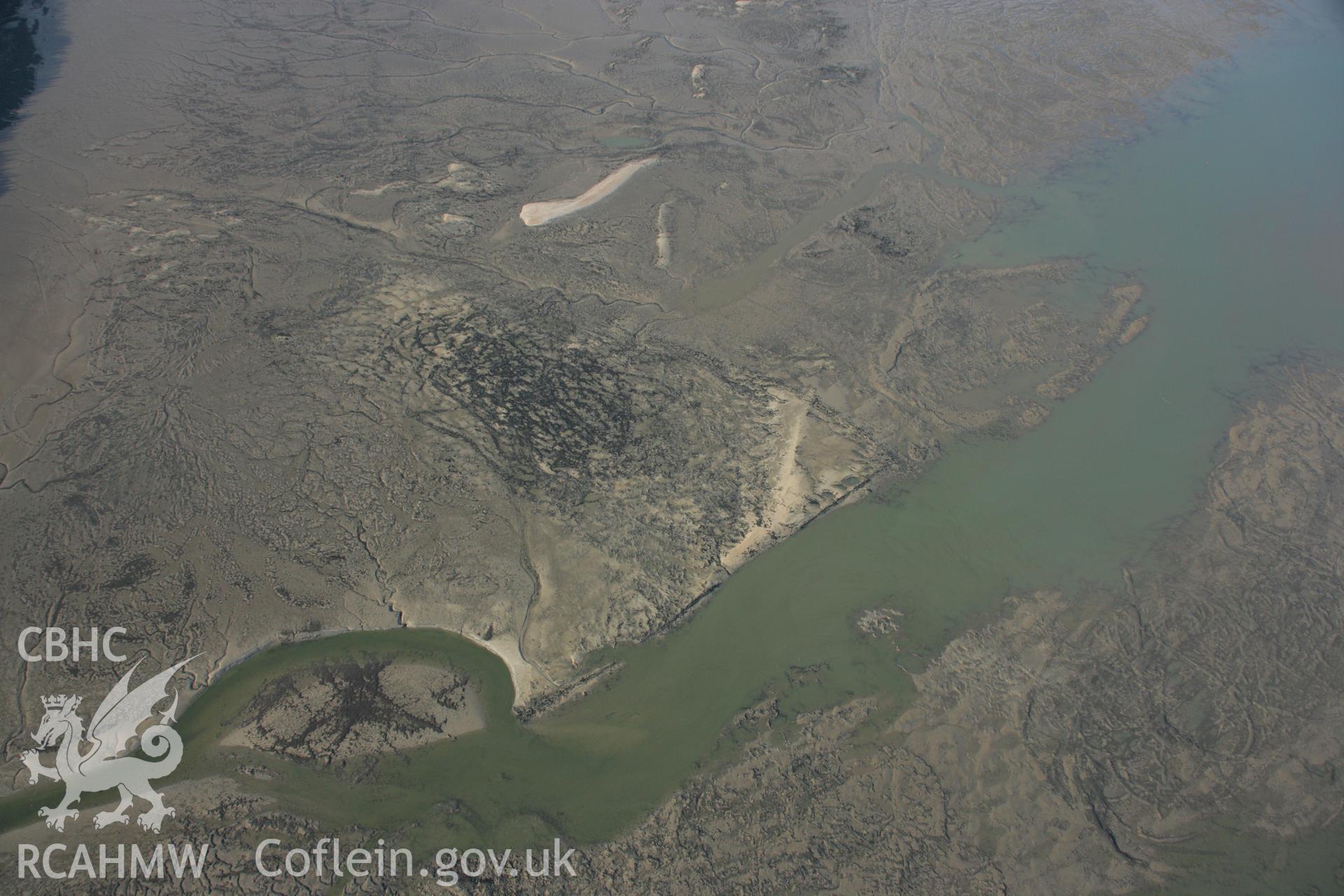 RCAHMW colour oblique aerial photograph showing view of Ogwen Fish Weir. Taken on 25 January 2007 by Toby Driver