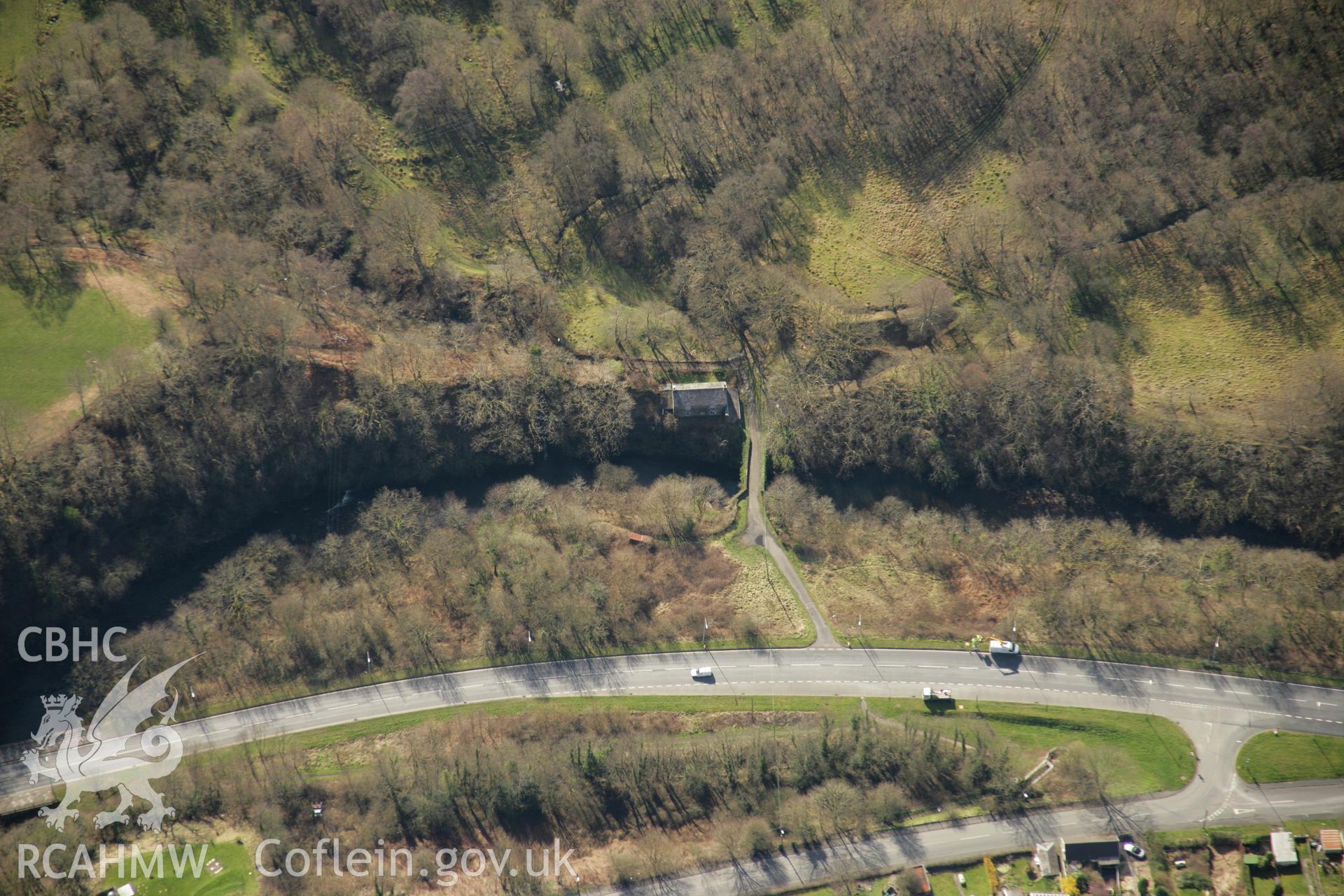 RCAHMW colour oblique aerial photograph of Lefel Fawr Colliery, Abercraf. Taken on 21 March 2007 by Toby Driver