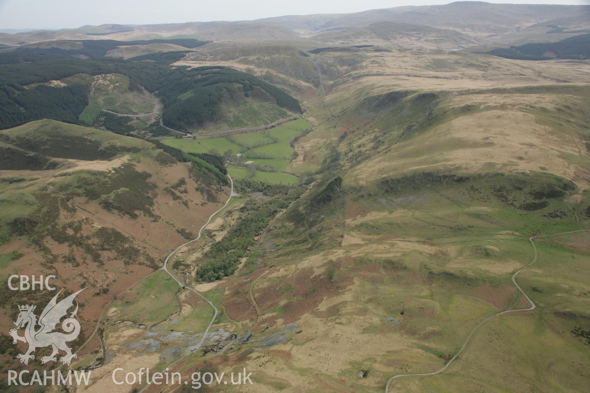 RCAHMW colour oblique aerial photograph of Bwlchglas Mine, East of Talybont from the west. Taken on 17 April 2007 by Toby Driver