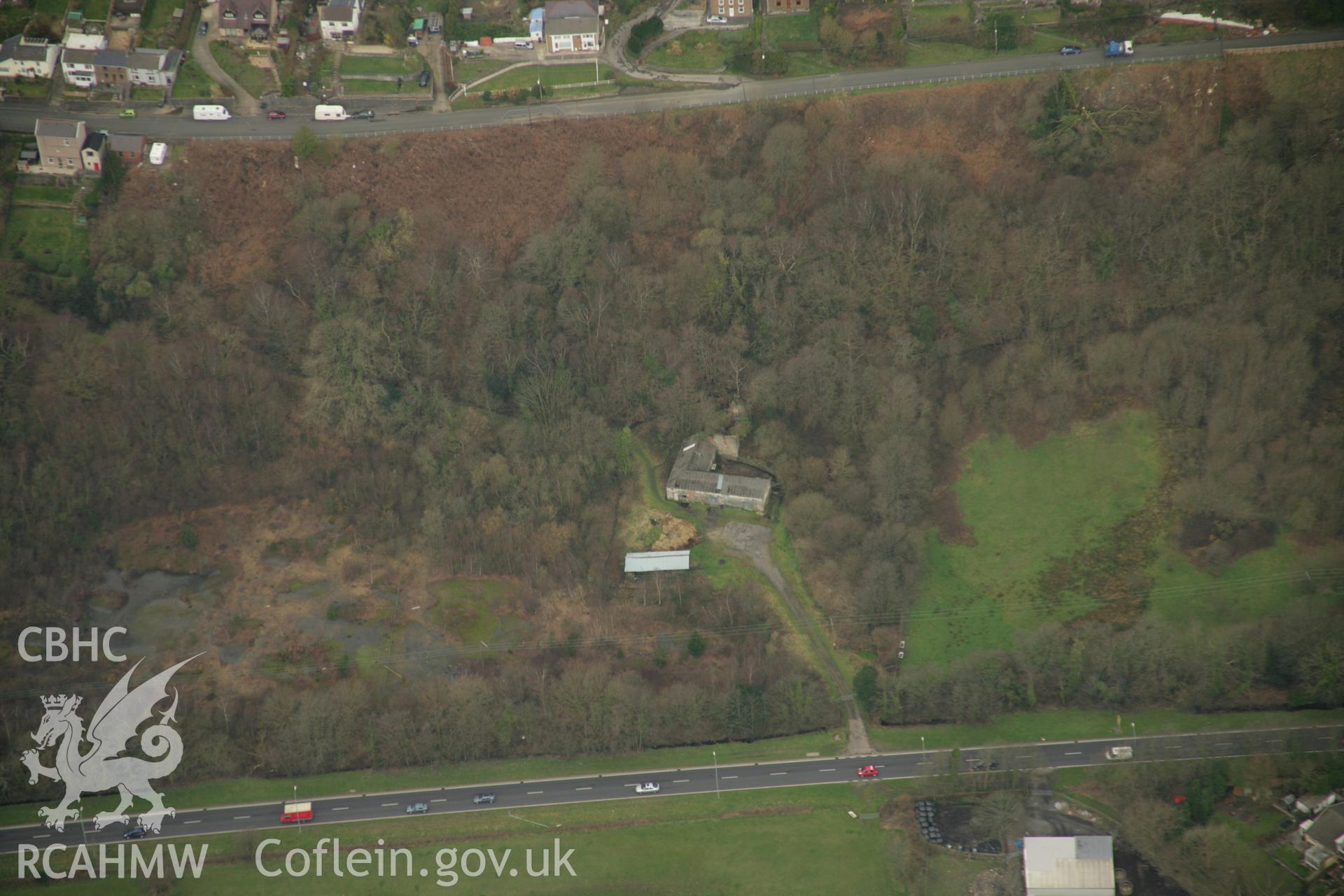 RCAHMW colour oblique aerial photograph of Crimea Colliery and Canal Quay, Ystalyfera. Taken on 16 March 2007 by Toby Driver