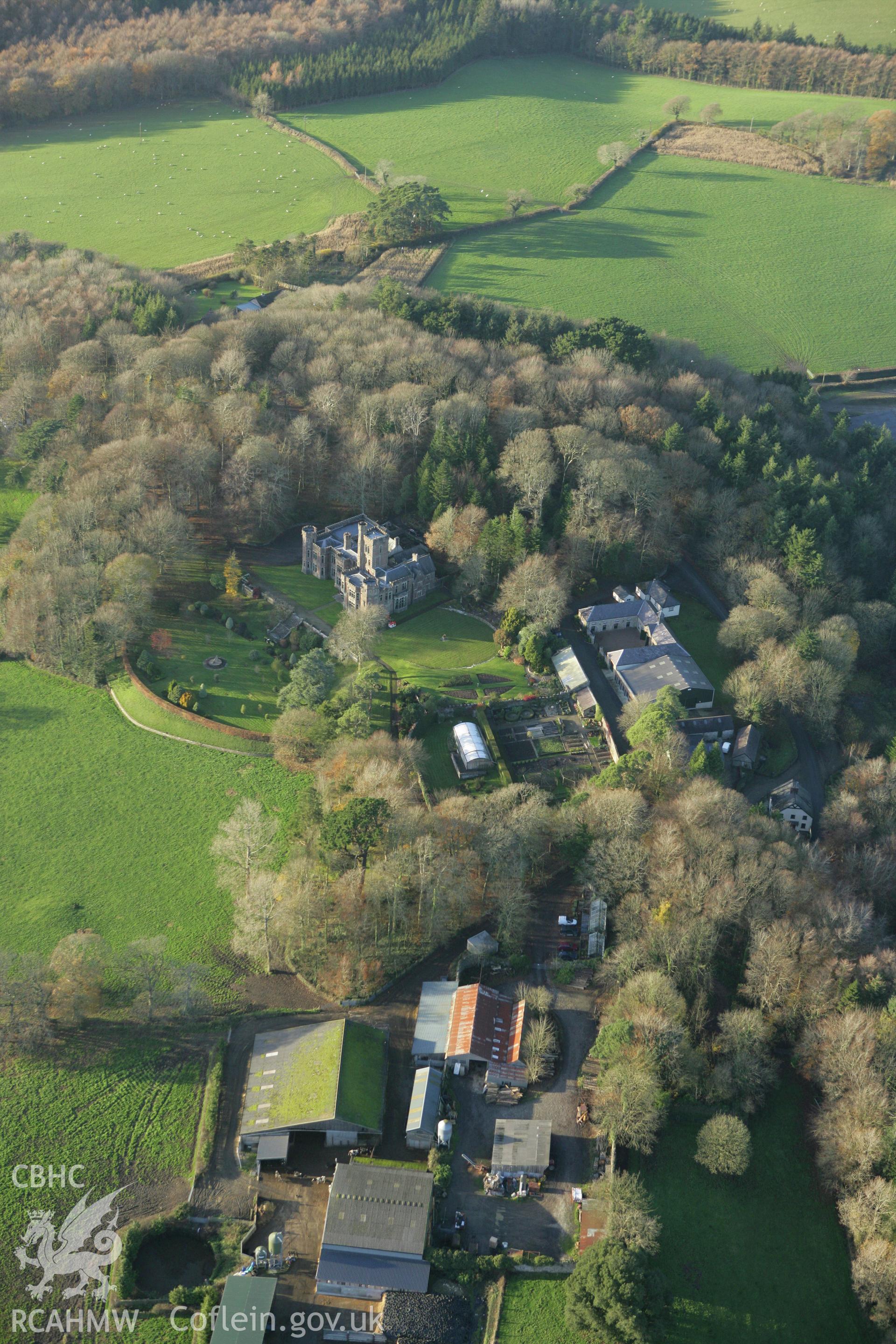 RCAHMW colour oblique photograph of Hean Castle. Taken by Toby Driver on 29/11/2007.