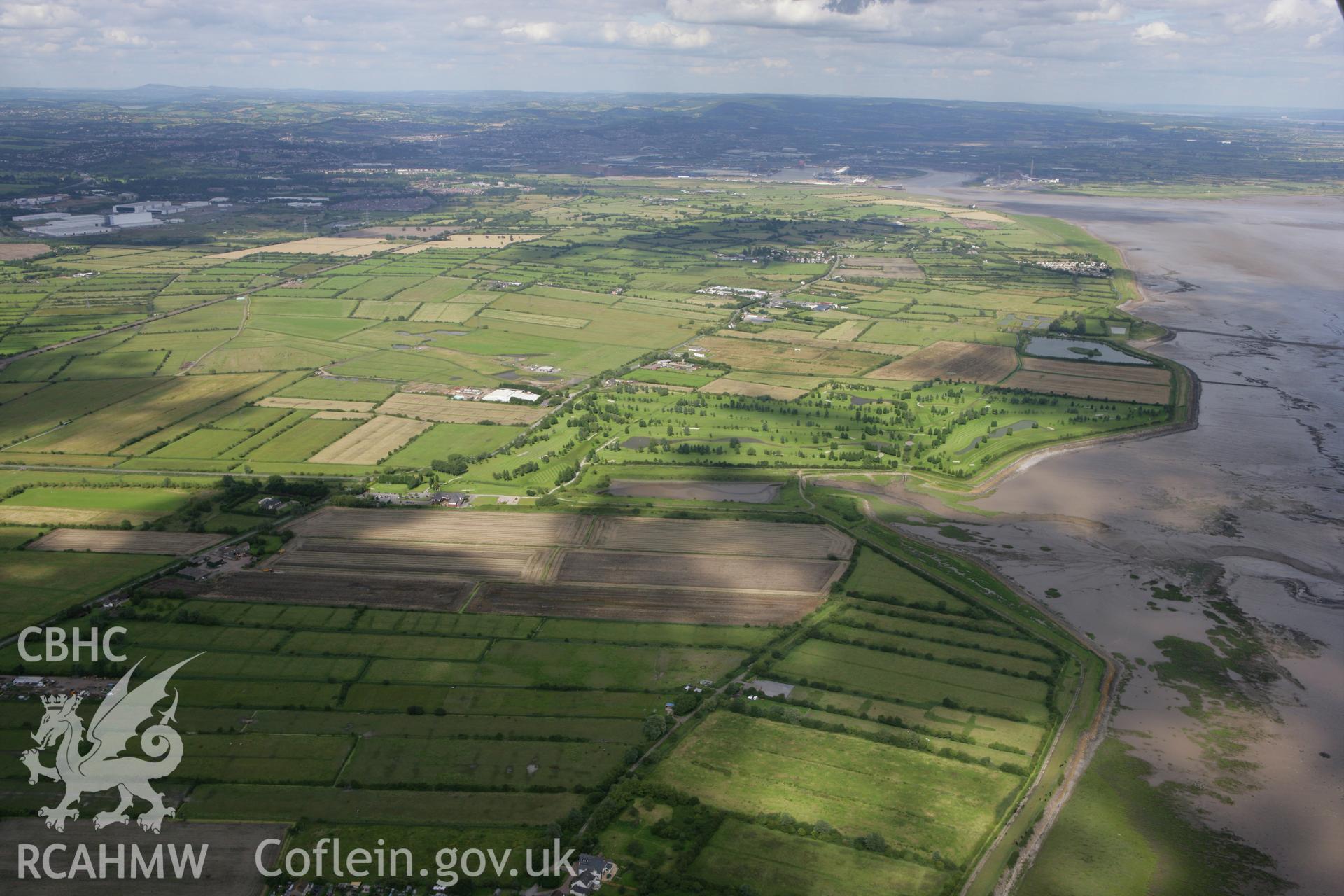 RCAHMW colour oblique aerial photograph of Gwent Levels east of Peterstone Wentlooge. Taken on 30 July 2007 by Toby Driver