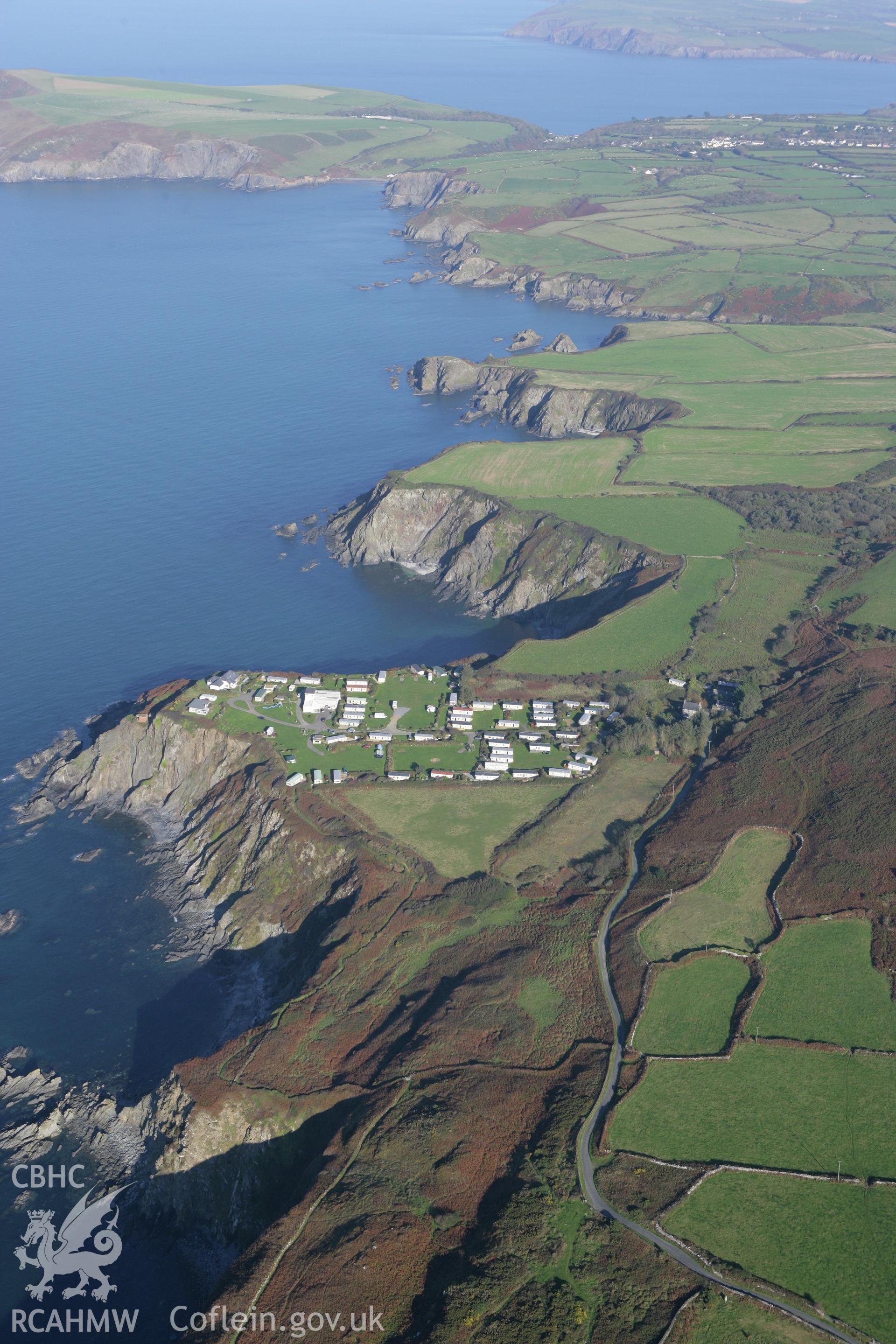 RCAHMW colour oblique photograph of Fishguard Battery, Penrhyn, from West. Taken by Toby Driver on 23/10/2007.