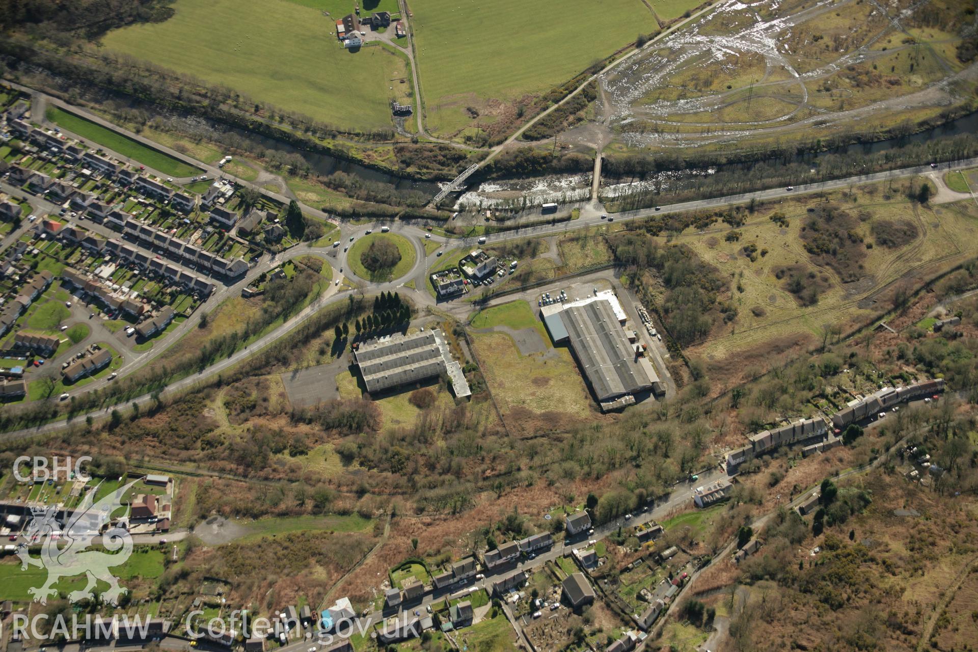 RCAHMW colour oblique aerial photograph of Ystalyfera Iron and Tinplate Works. Taken on 21 March 2007 by Toby Driver