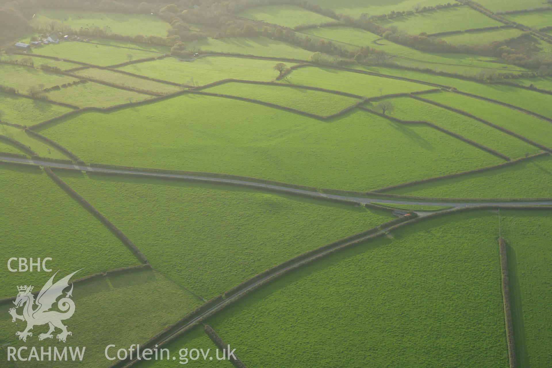 RCAHMW colour oblique photograph of Rhiwiau round barrow. Taken by Toby Driver on 06/11/2007.