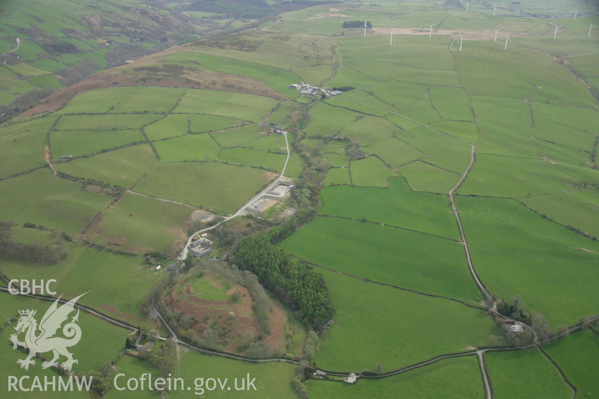 RCAHMW colour oblique aerial photograph of Caer Lletty-Llwyd. Taken on 17 April 2007 by Toby Driver