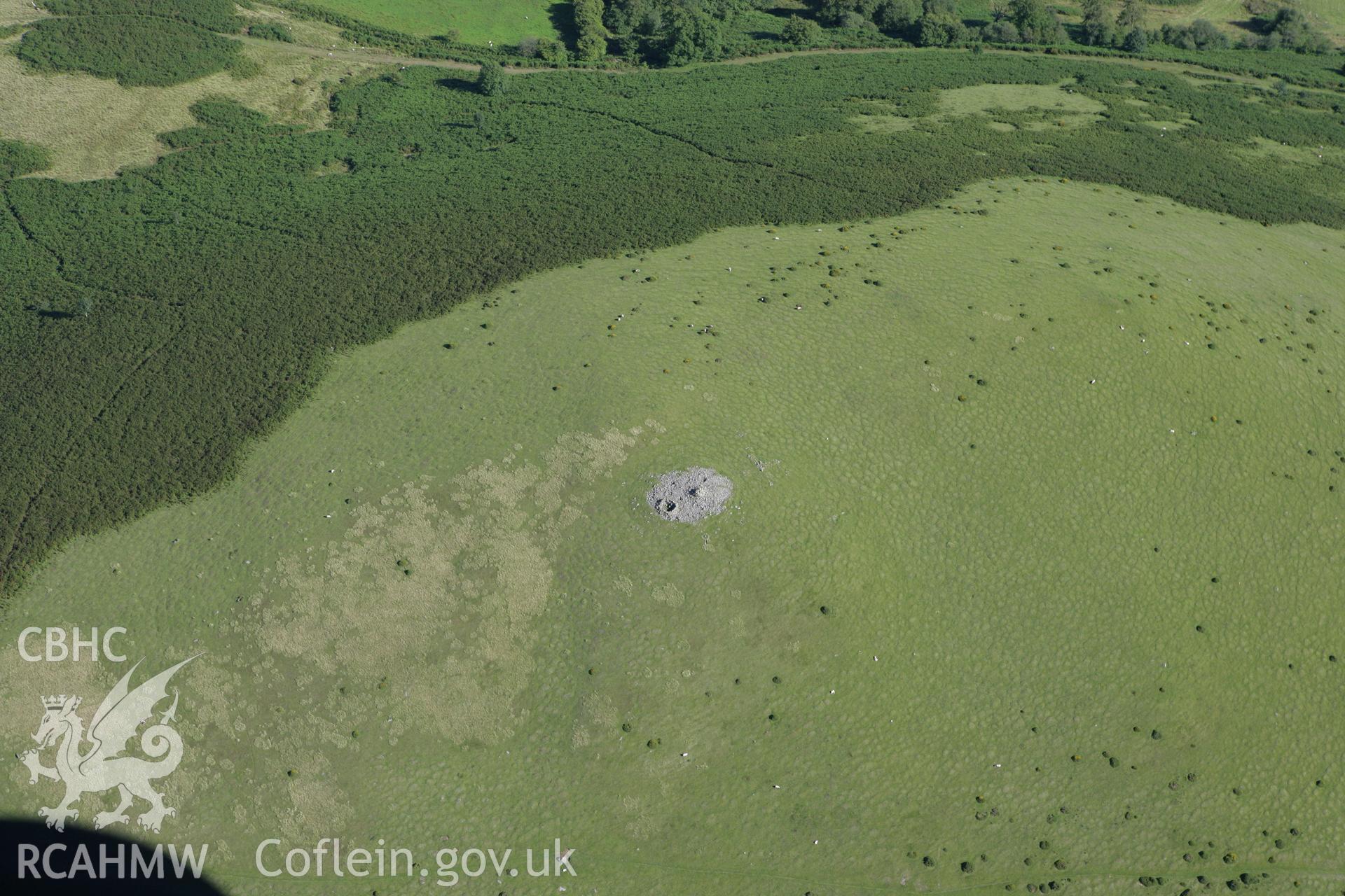 RCAHMW colour oblique aerial photograph of Carneddau Hill Cairn. Taken on 08 August 2007 by Toby Driver