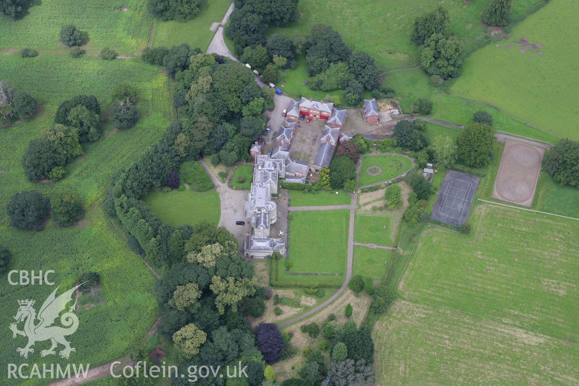 RCAHMW colour oblique aerial photograph of Cefn Park, Wrexham. Taken on 24 July 2007 by Toby Driver