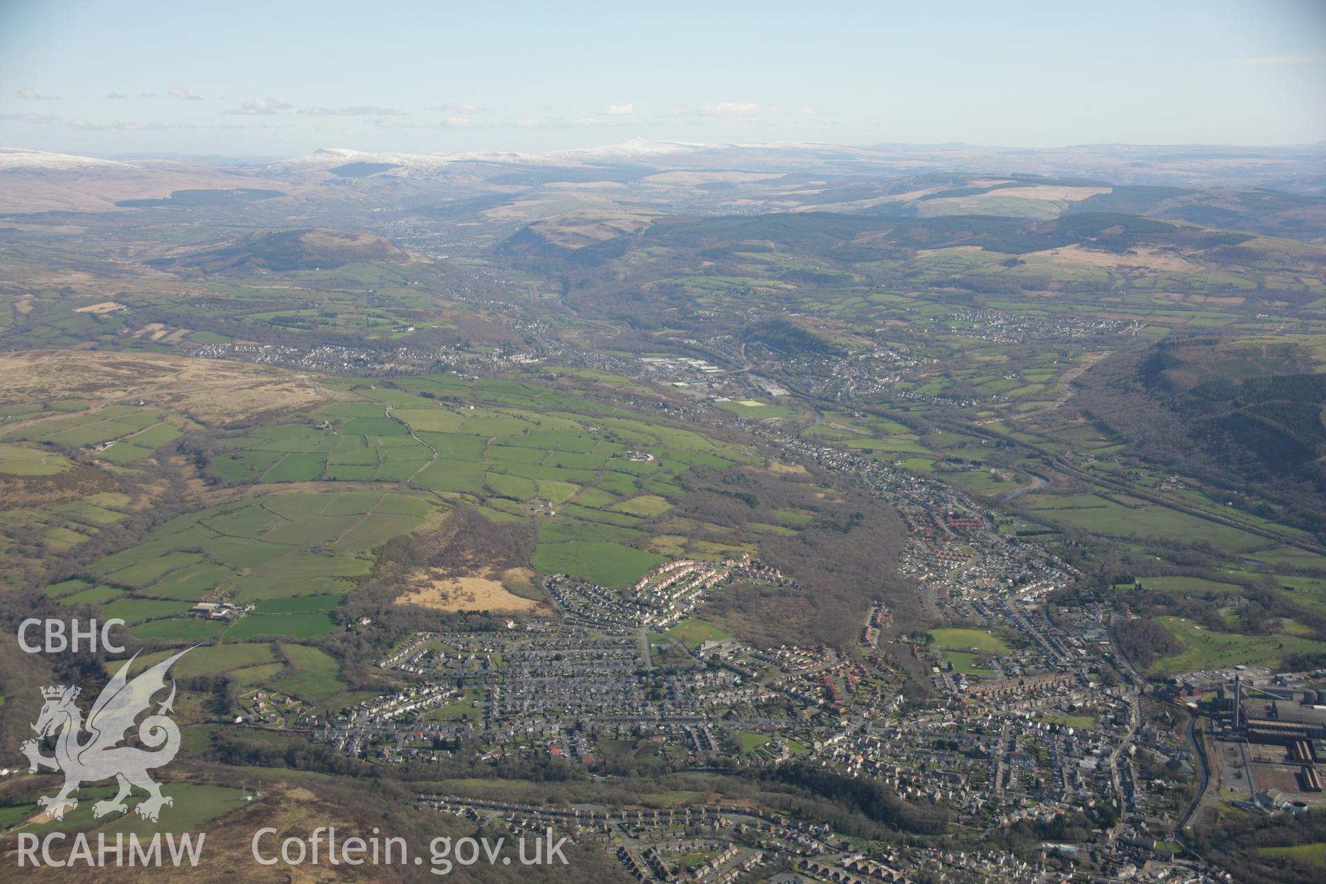 RCAHMW colour oblique aerial photograph of Clydach Upper Forge and surrounding landscape from the west. Taken on 21 March 2007 by Toby Driver
