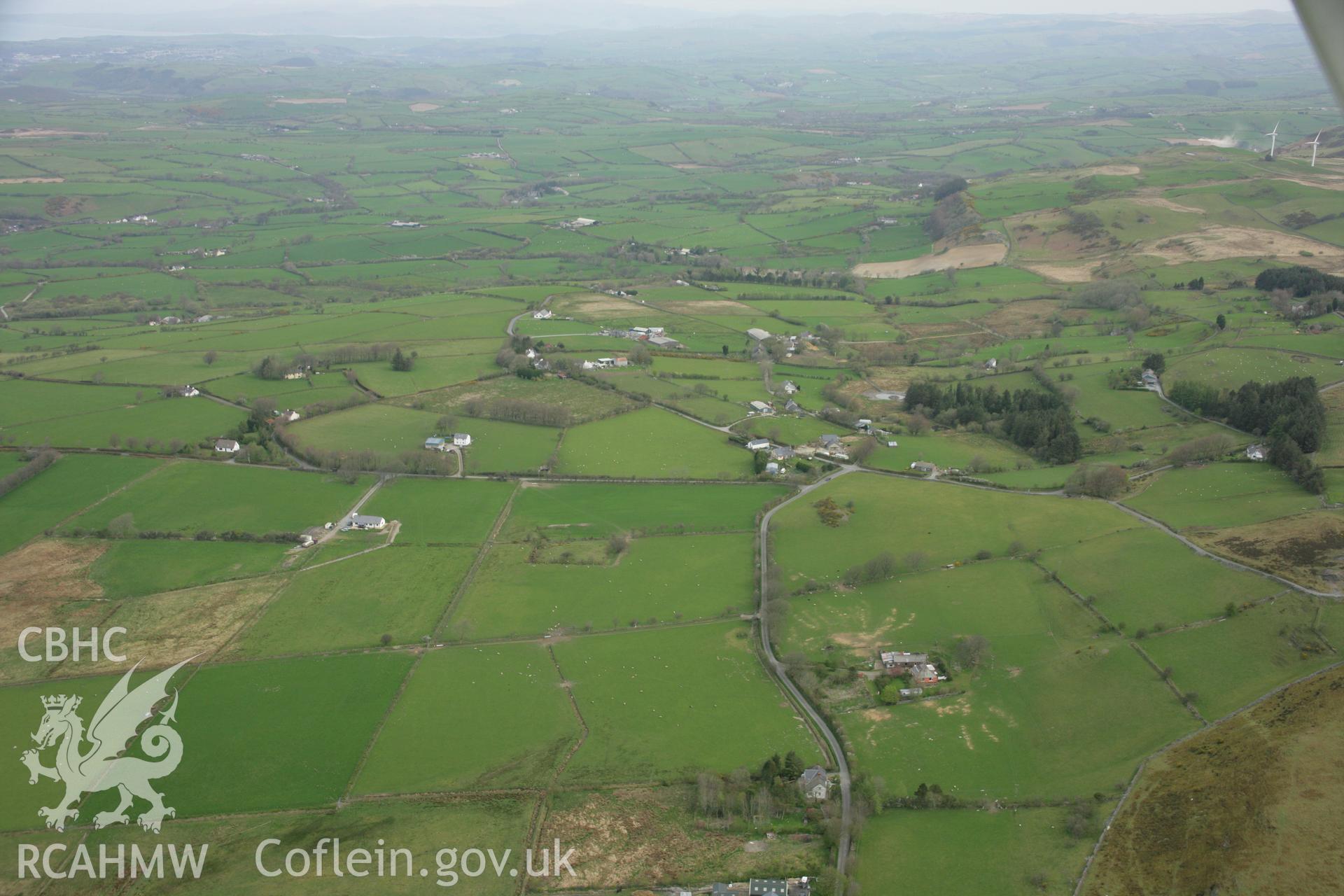 RCAHMW colour oblique aerial photograph of Trefenter Moat and the village viewed from the south-west. Taken on 17 April 2007 by Toby Driver