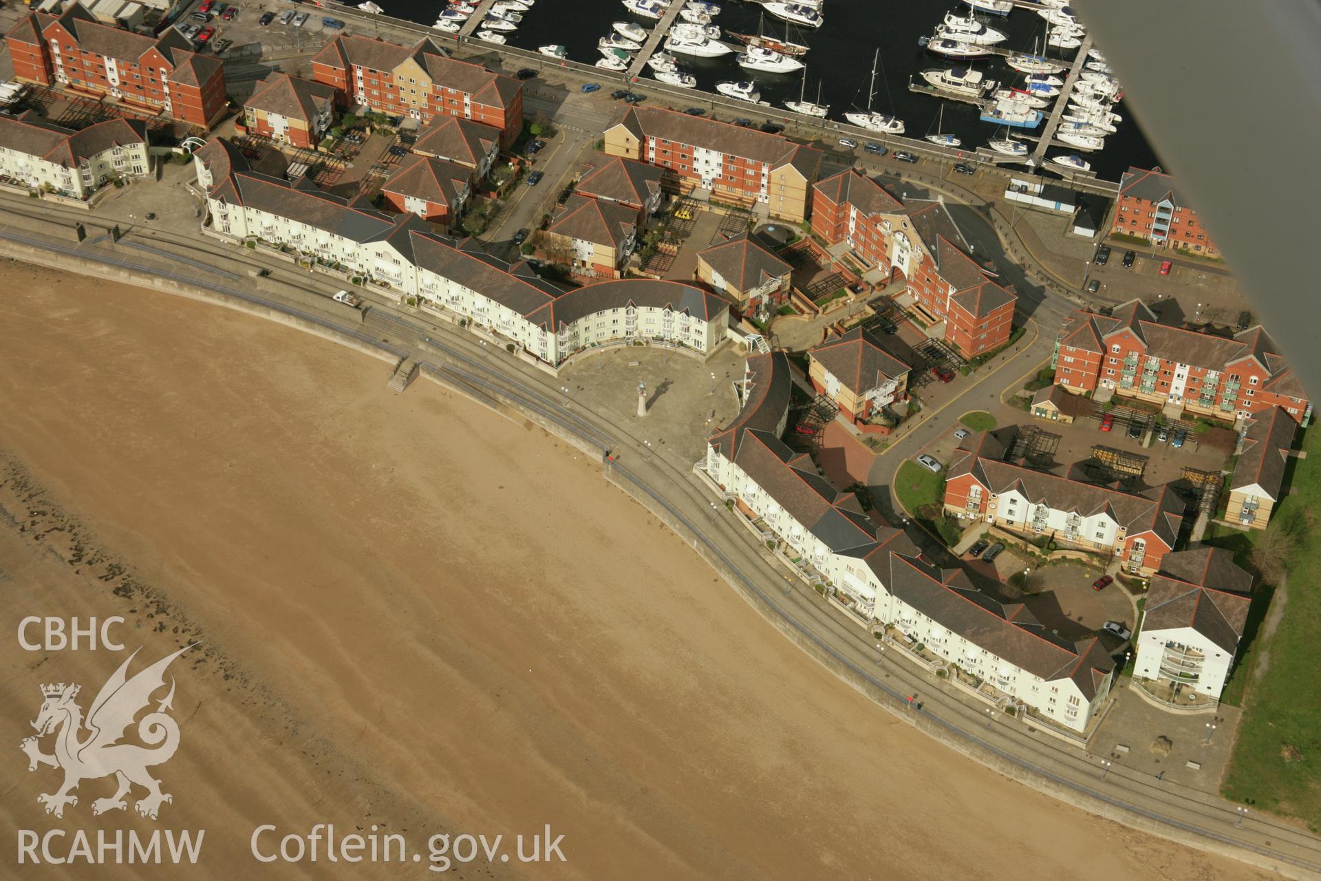 RCAHMW colour oblique aerial photograph of South Dock, now Swansea Marina. Taken on 16 March 2007 by Toby Driver