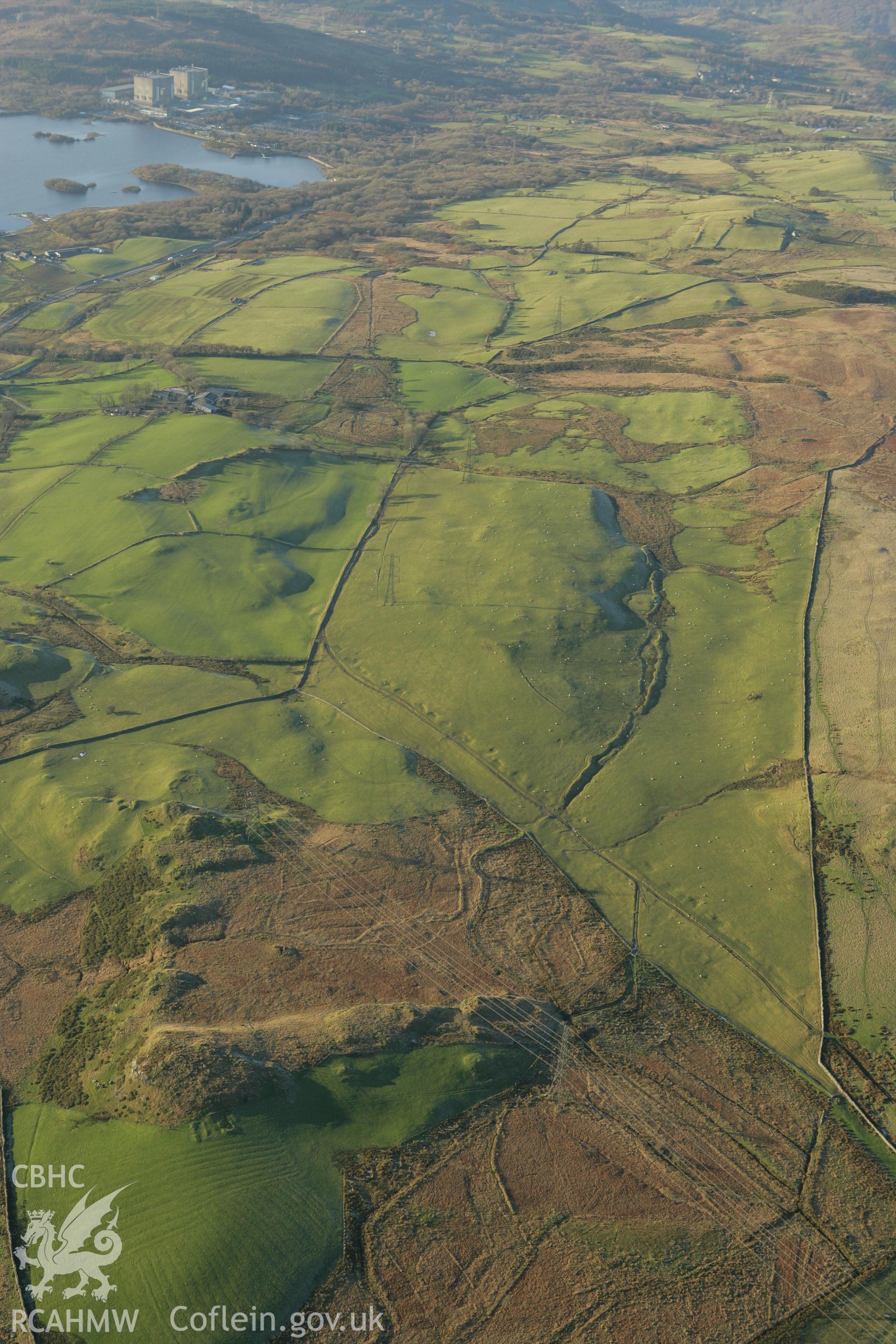 RCAHMW colour oblique photograph of Dolbelydr Roman road looking north-west. Taken by Toby Driver on 20/12/2007.