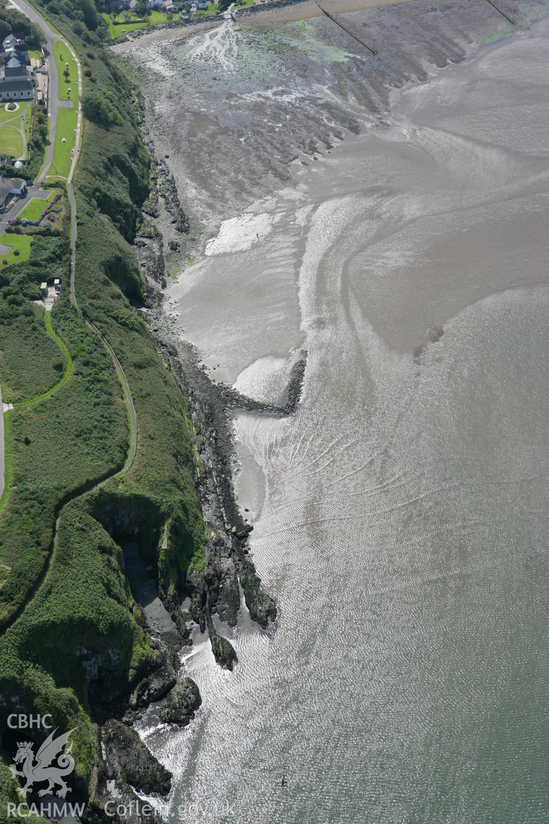 RCAHMW colour oblique photograph of Fishguard harbour south-east fishtrap. Taken by Toby Driver on 01/08/2007.