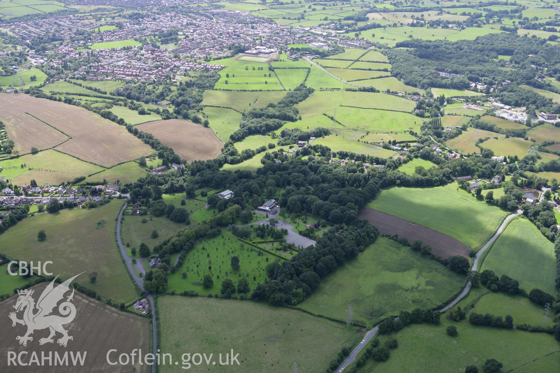 RCAHMW colour oblique aerial photograph of a section of Offa's Dyke south of Bryn Yr Owen Farm. Taken on 24 July 2007 by Toby Driver