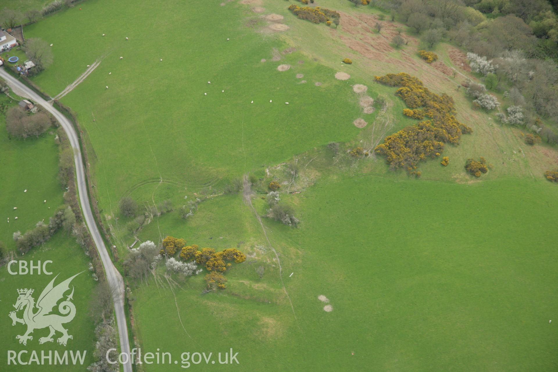 RCAHMW colour oblique aerial photograph of Caer Argoed Hillfort. Taken on 17 April 2007 by Toby Driver