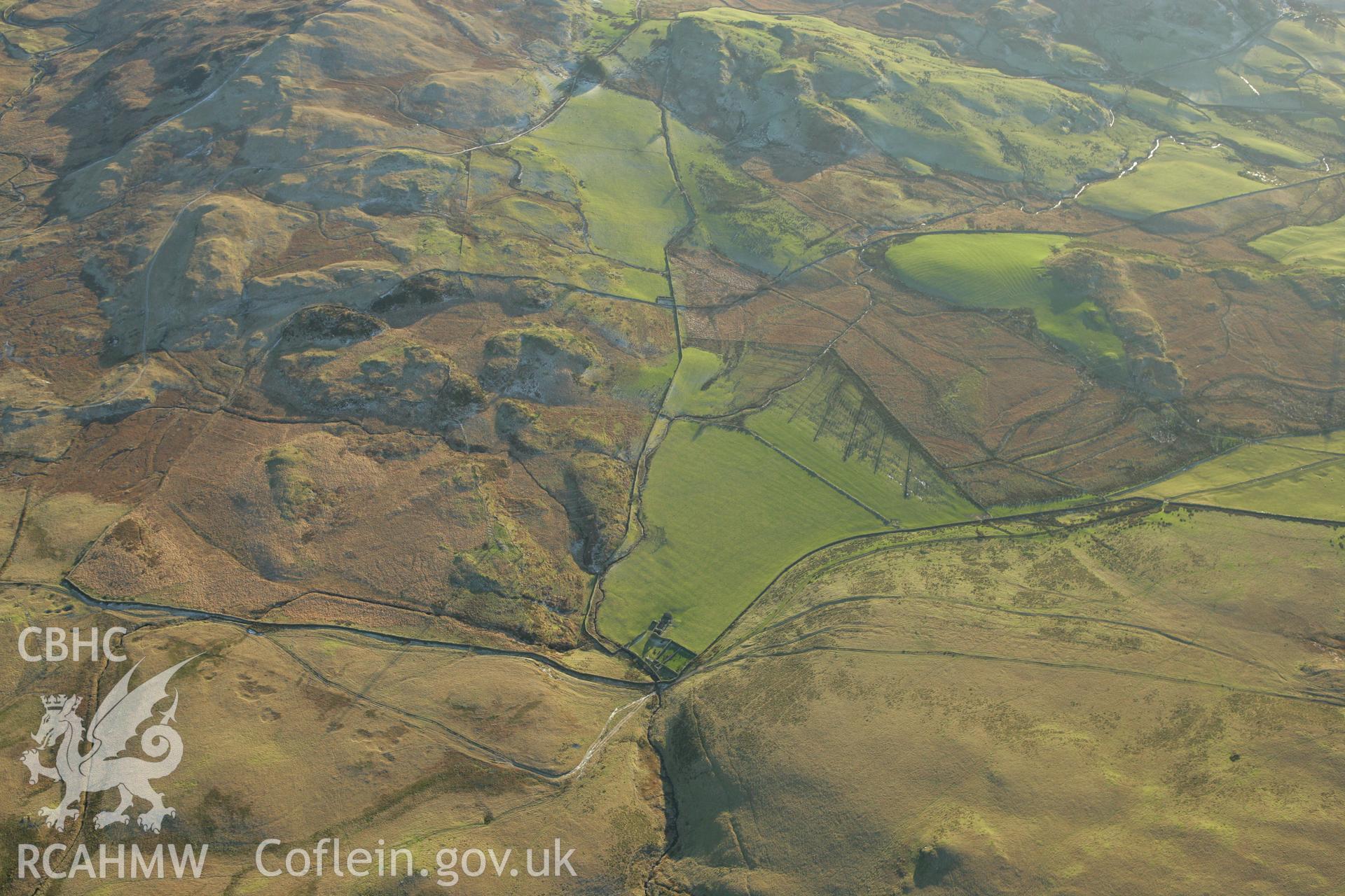 RCAHMW colour oblique photograph of Dolbelydr Roman road looking south-west. Taken by Toby Driver on 20/12/2007.