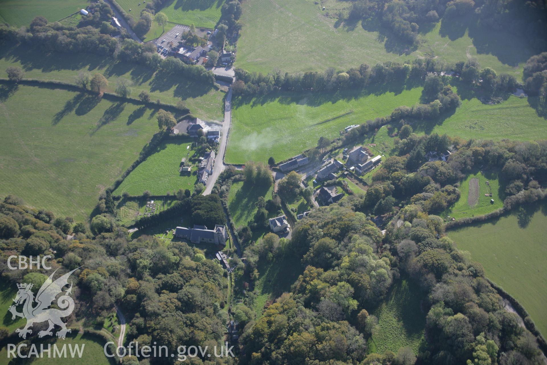 RCAHMW colour oblique photograph of Nevern. Taken by Toby Driver on 23/10/2007.