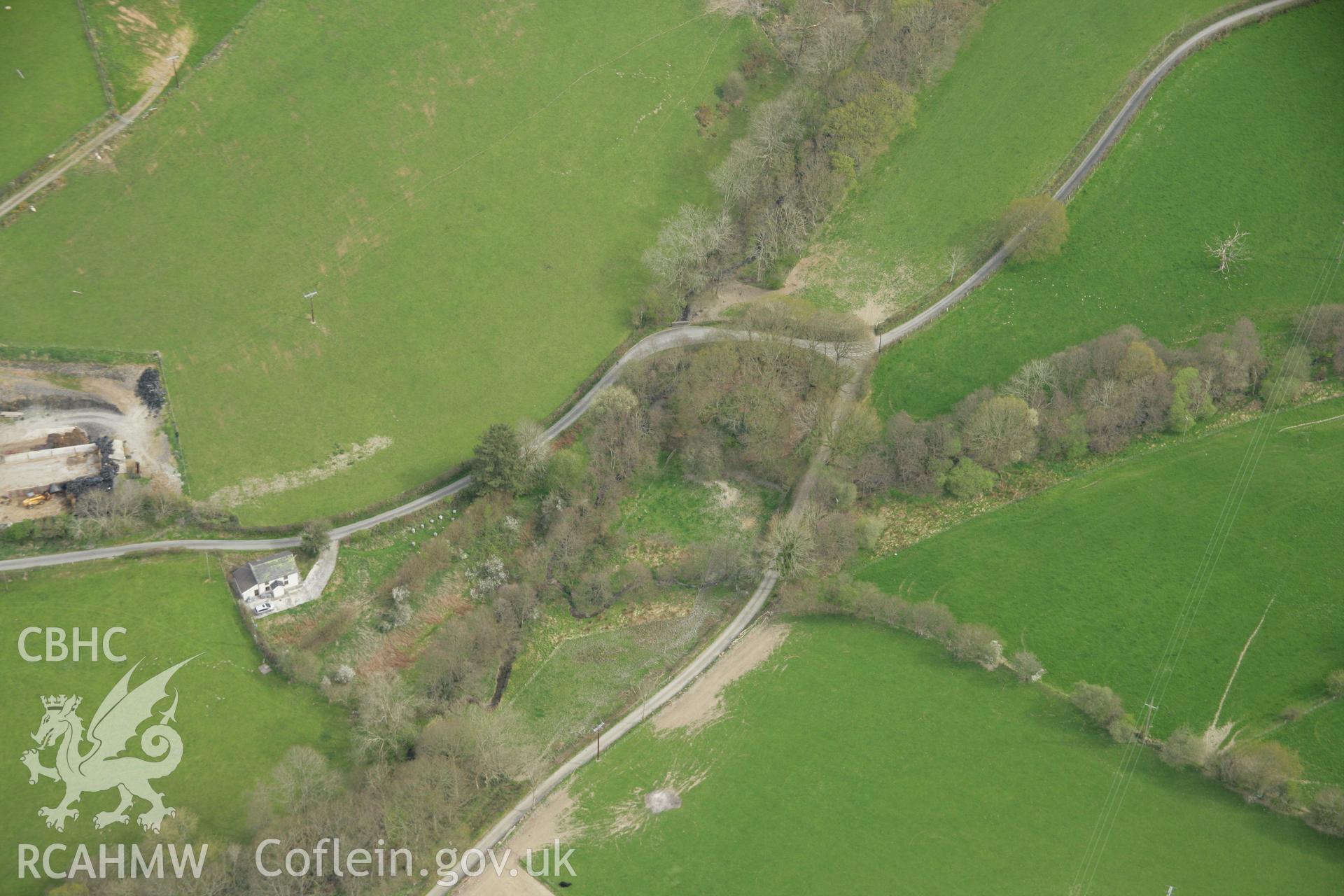 RCAHMW colour oblique aerial photograph of Castell Ystrad Peithyll. Taken on 17 April 2007 by Toby Driver