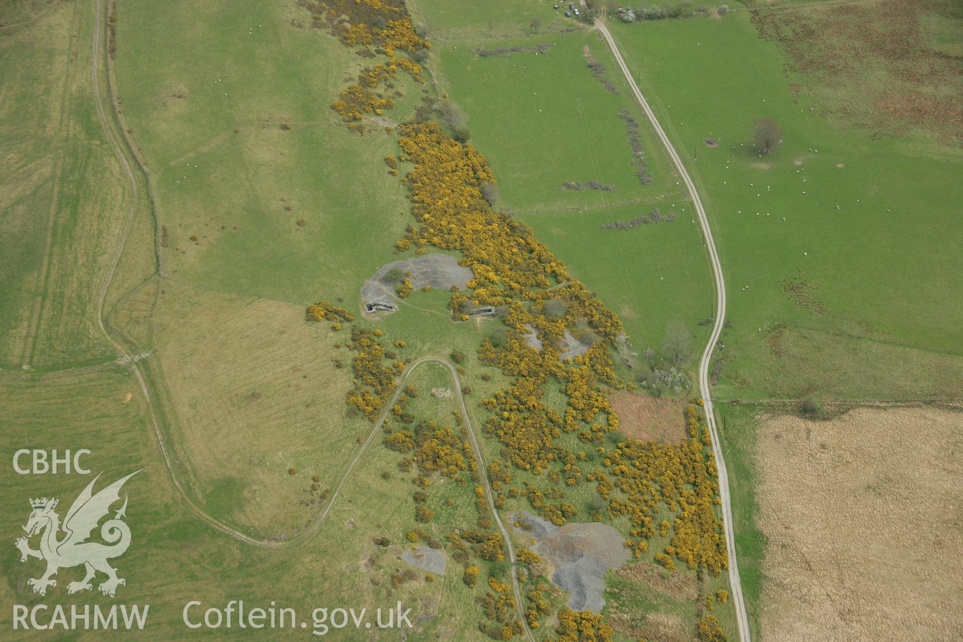 RCAHMW colour oblique aerial photograph of Penlan Fach Mine, Ysbyty Ystwyth. Taken on 17 April 2007 by Toby Driver