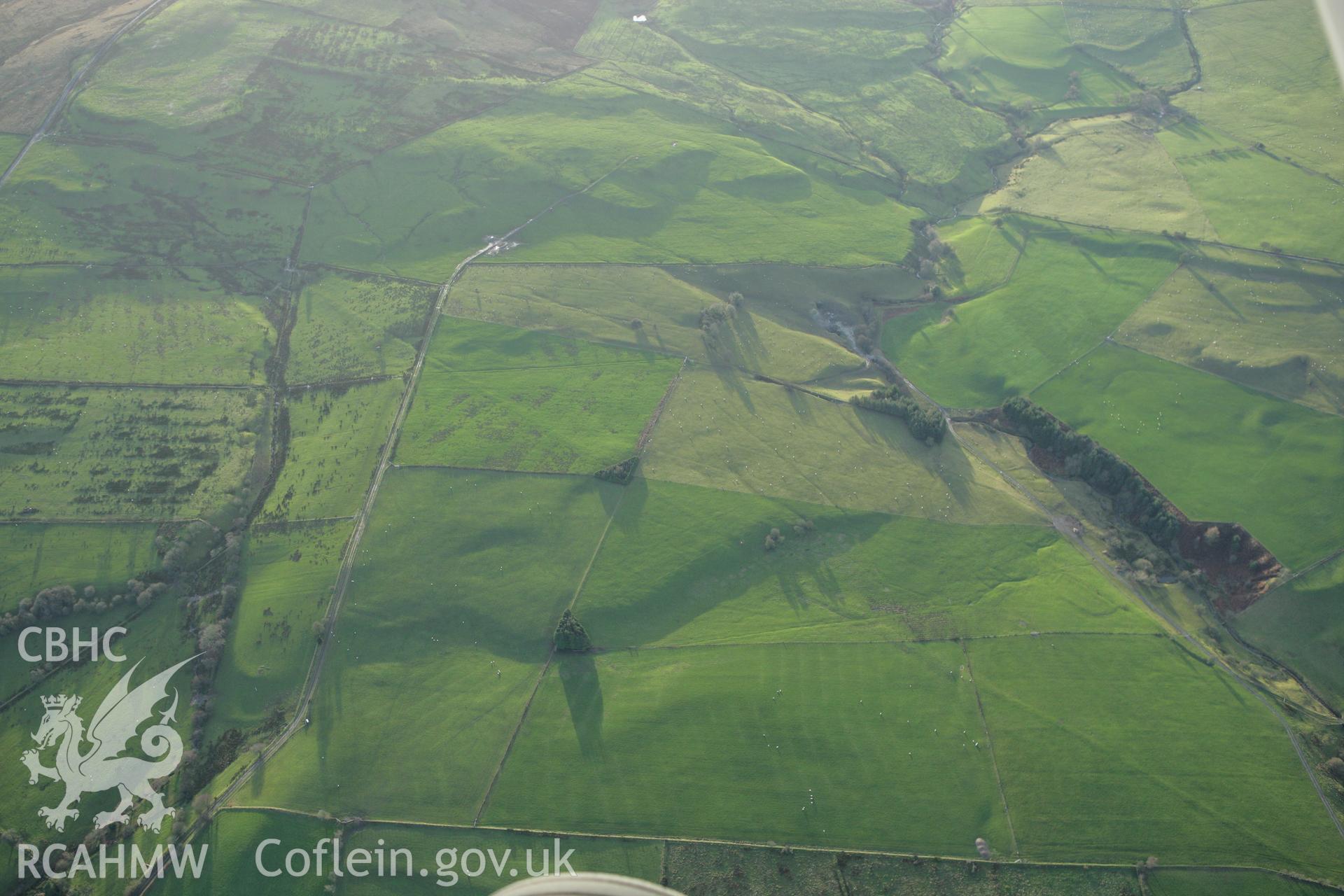 RCAHMW colour oblique photograph of Pant, Roman road section to south of, looking south-west. Taken by Toby Driver on 11/12/2007.