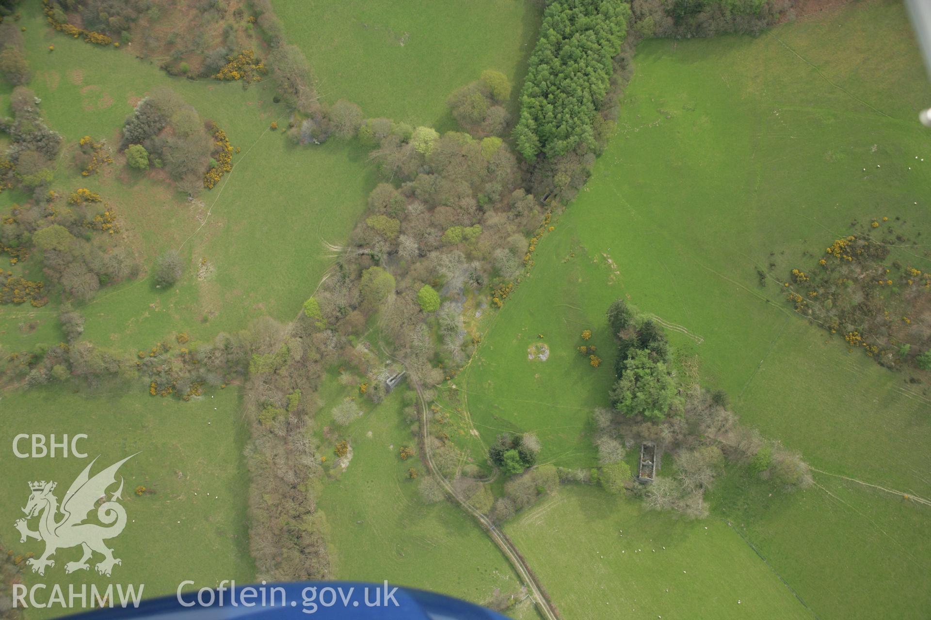 RCAHMW colour oblique aerial photograph of Nant-Yr-Arian Lead Mine. Taken on 17 April 2007 by Toby Driver