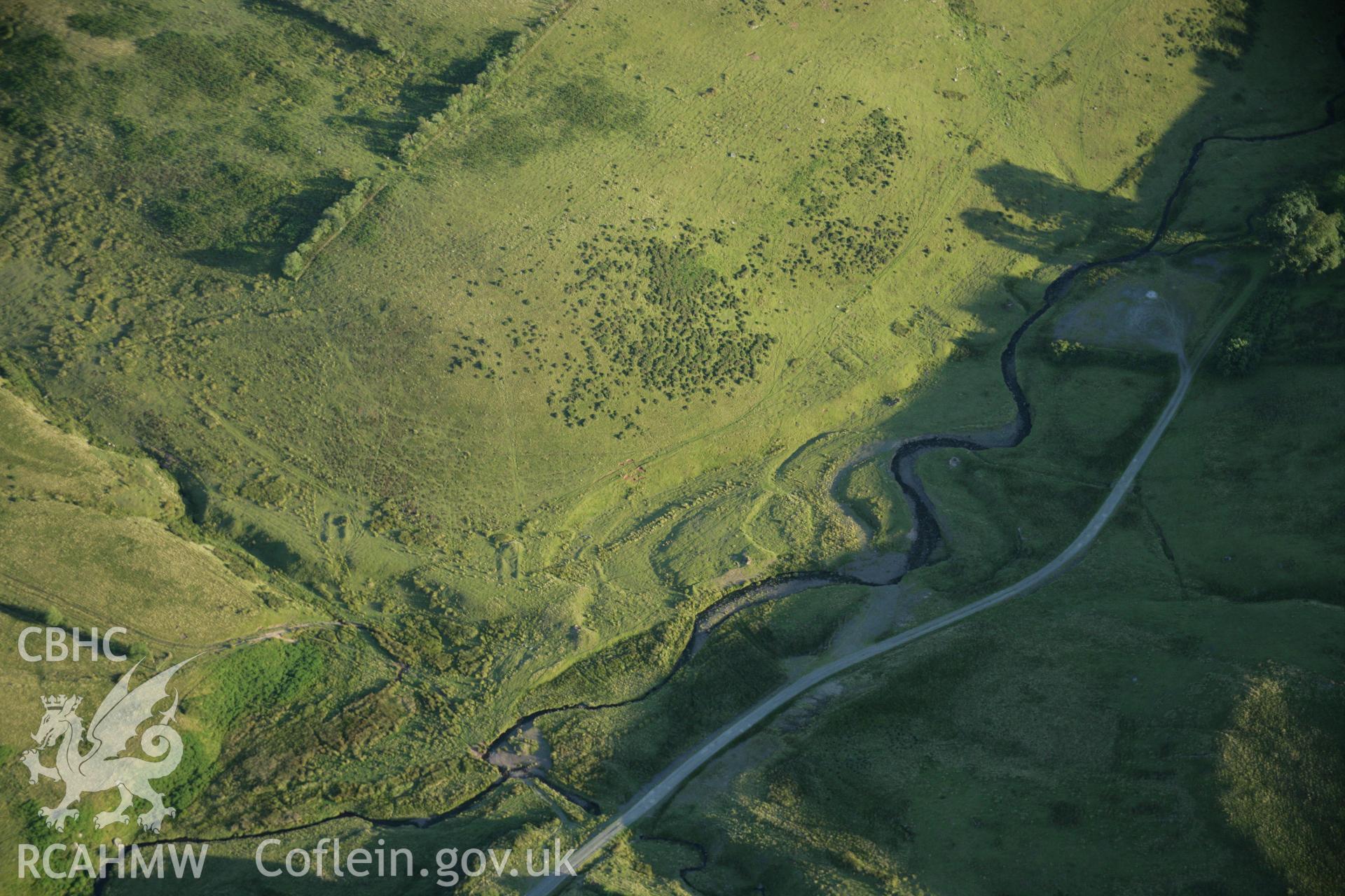 RCAHMW colour oblique aerial photograph of Blaen Duhonw Deserted Rural Settlement, Llangammarch Wells. Taken on 08 August 2007 by Toby Driver