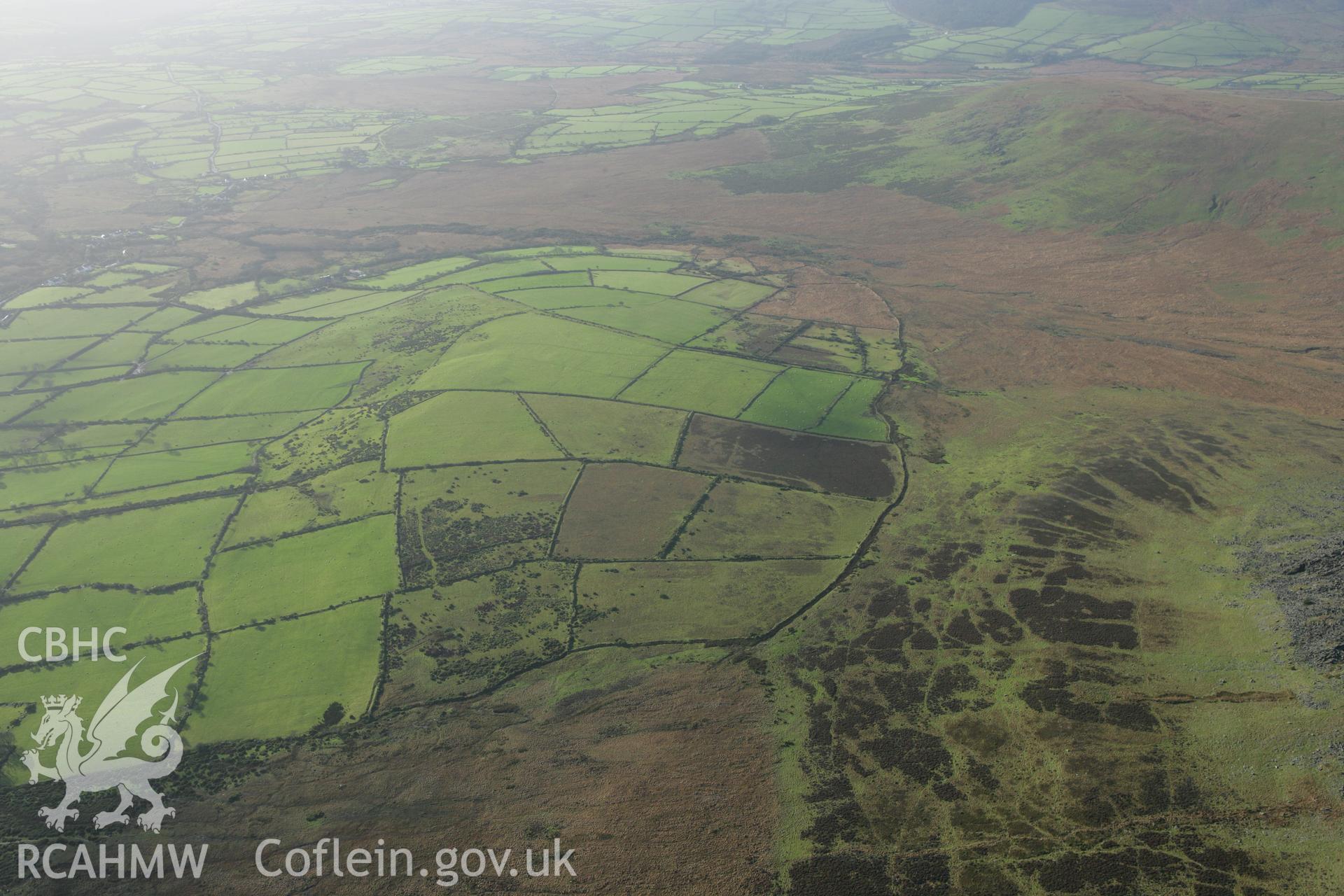 RCAHMW colour oblique photograph of Sheepfold on ridge south of Carn Menyn. Taken by Toby Driver on 29/11/2007.