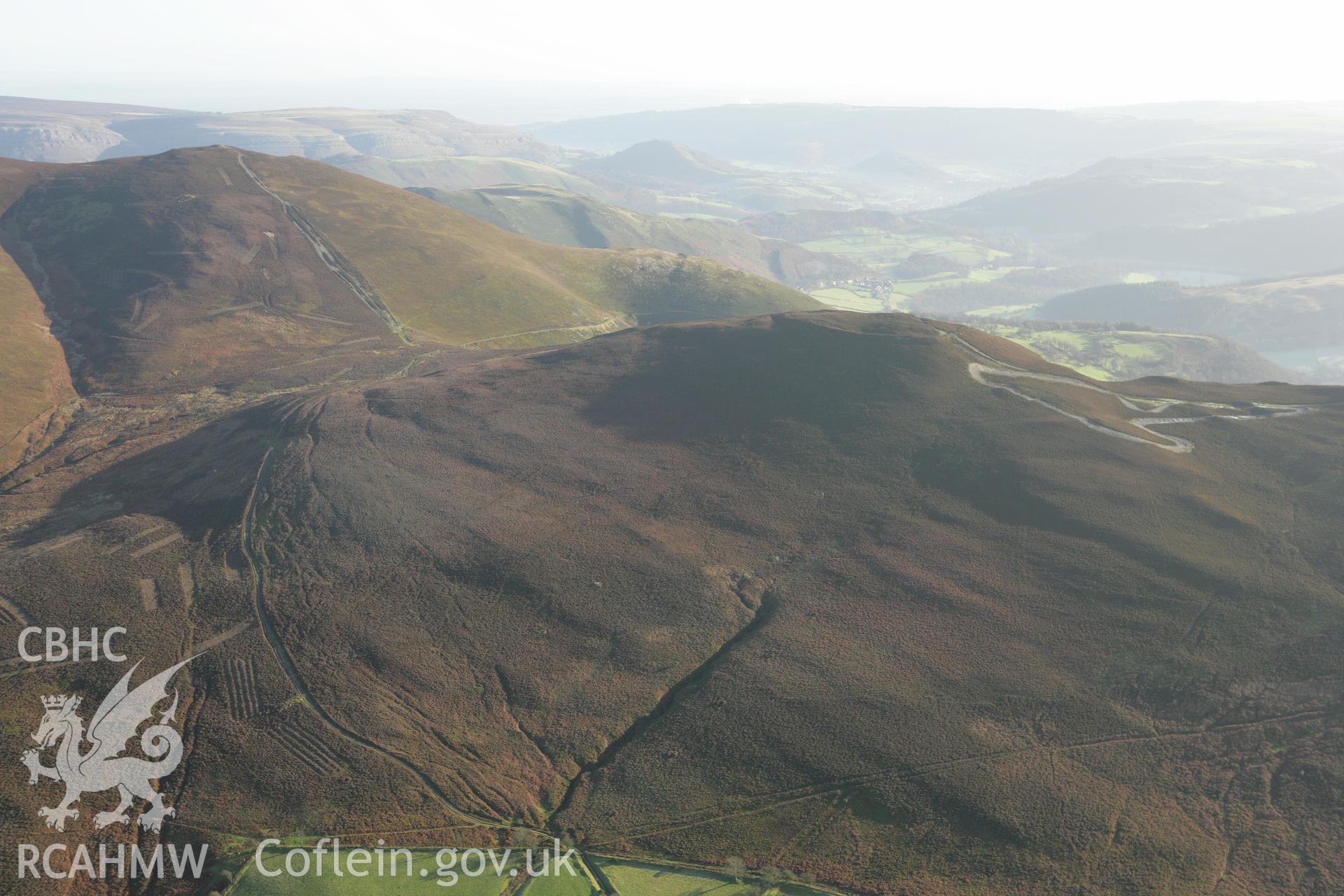 RCAHMW colour oblique photograph of Moel y Gaer hillfort. Taken by Toby Driver on 11/12/2007.