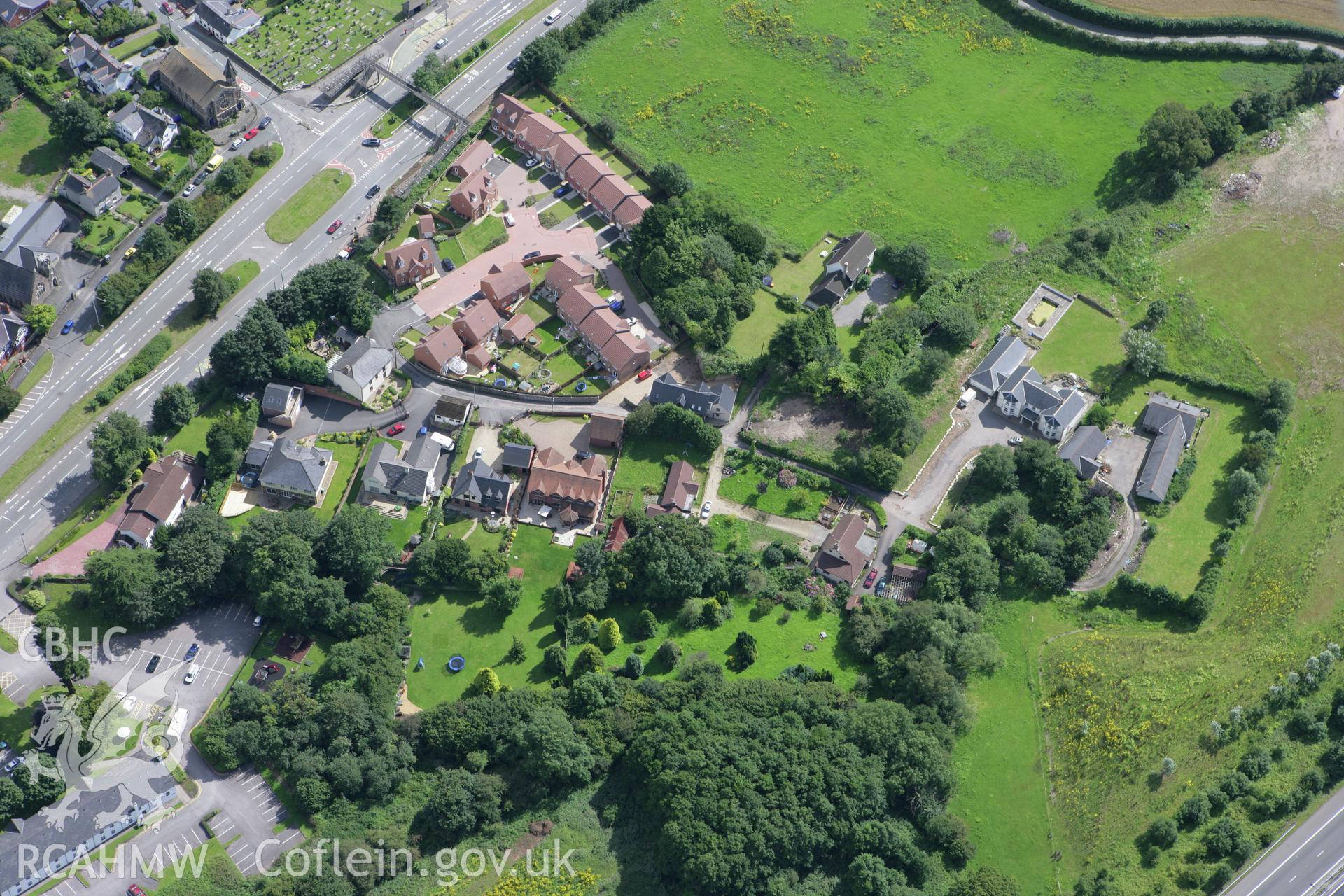 RCAHMW colour oblique aerial photograph of Wentlooge Castle Motte. Taken on 30 July 2007 by Toby Driver