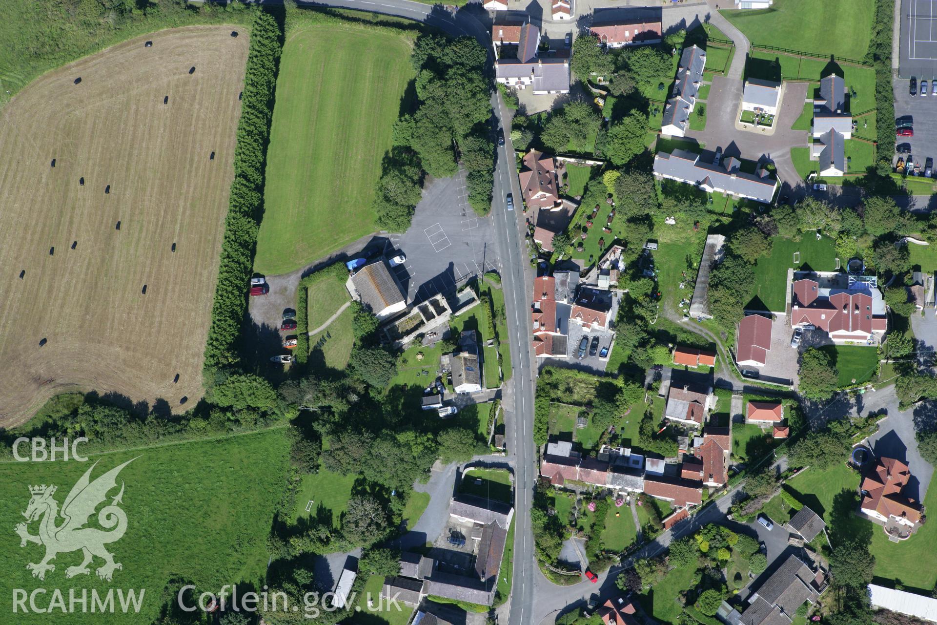 RCAHMW colour oblique aerial photograph of The Old Palace, Lydstep. Taken on 30 July 2007 by Toby Driver