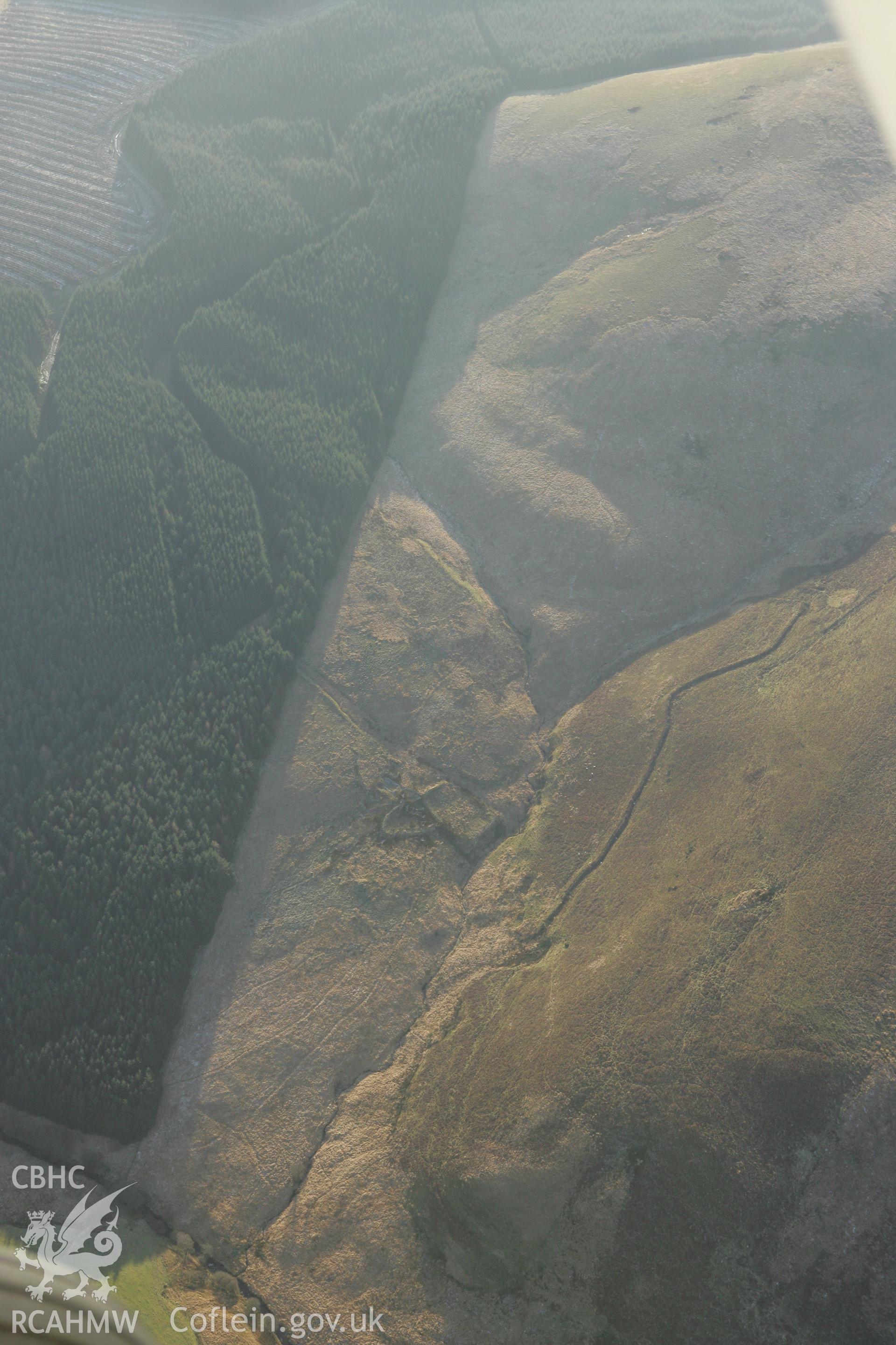 RCAHMW colour oblique photograph of Nant Gwyddel deserted rural settlement. Taken by Toby Driver on 20/12/2007.