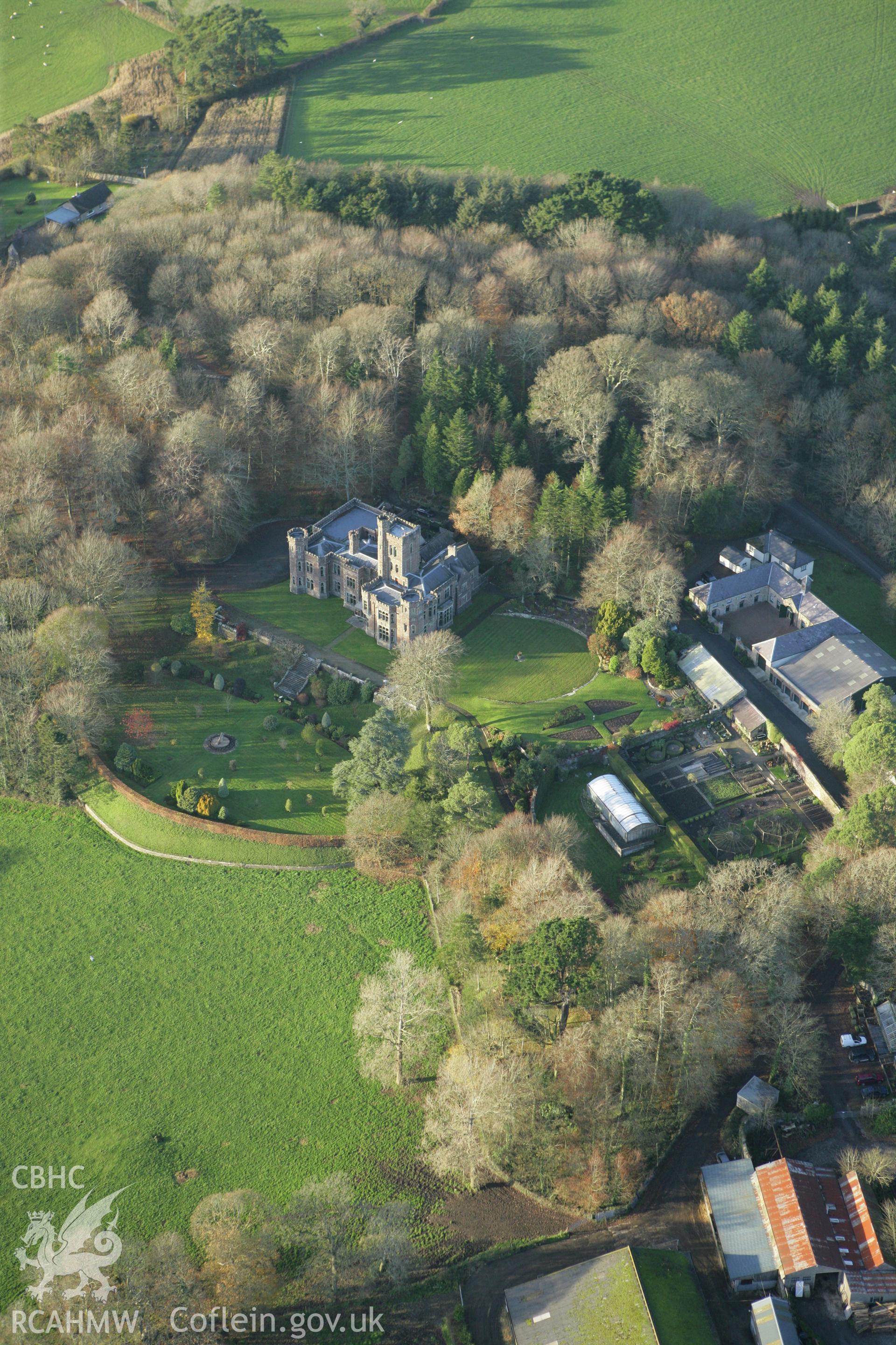 RCAHMW colour oblique photograph of Hean Castle. Taken by Toby Driver on 29/11/2007.