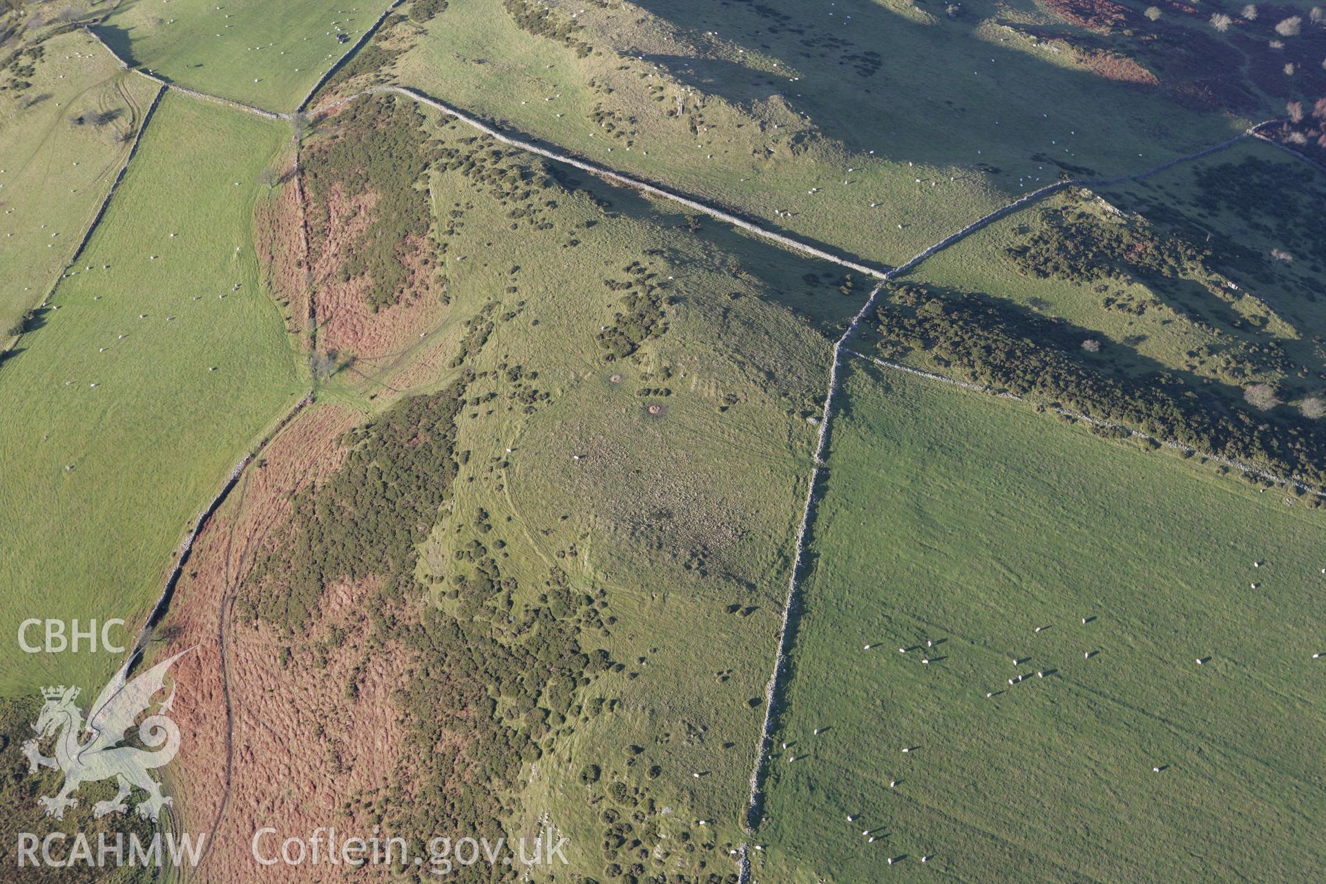 RCAHMW colour oblique photograph of Gaerwen, enclosure. Taken by Toby Driver on 11/12/2007.