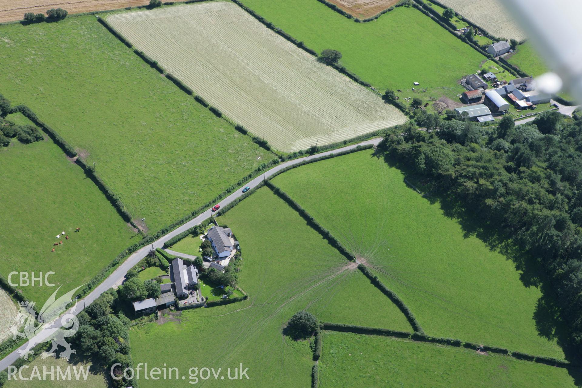 RCAHMW colour oblique aerial photograph of Bryn-Yr-Odyn Barrow. Taken on 31 July 2007 by Toby Driver