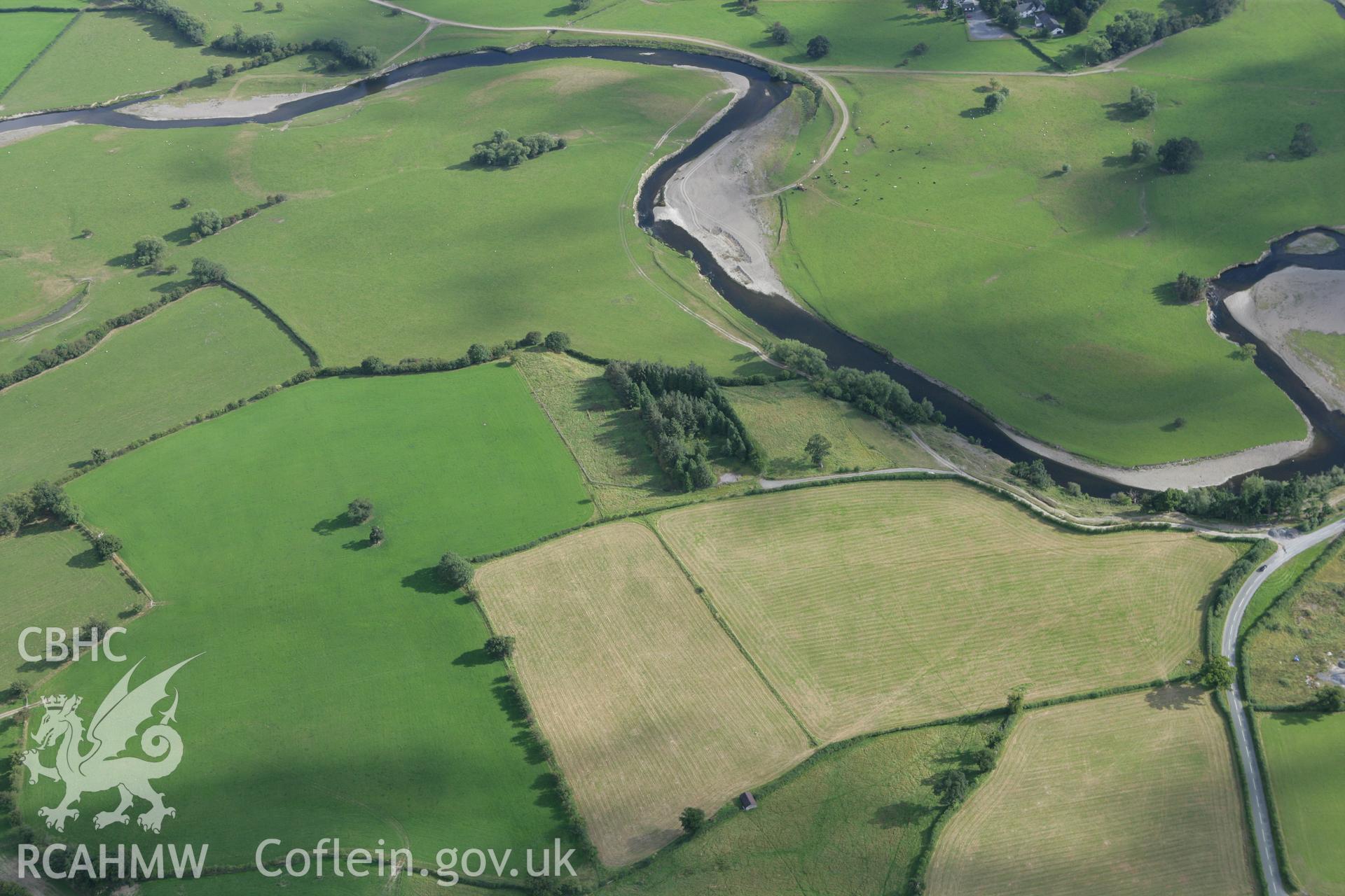 RCAHMW colour oblique aerial photograph of Llwyn-y-Brain Roman Fort. Taken on 06 September 2007 by Toby Driver