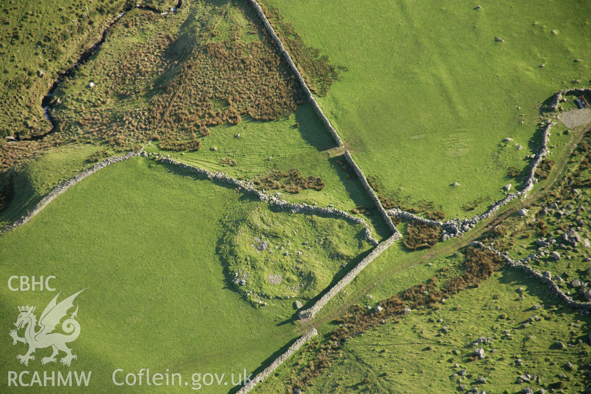 RCAHMW colour oblique aerial photograph of Cwm-Ceiliog Settlement. Taken on 25 January 2007 by Toby Driver