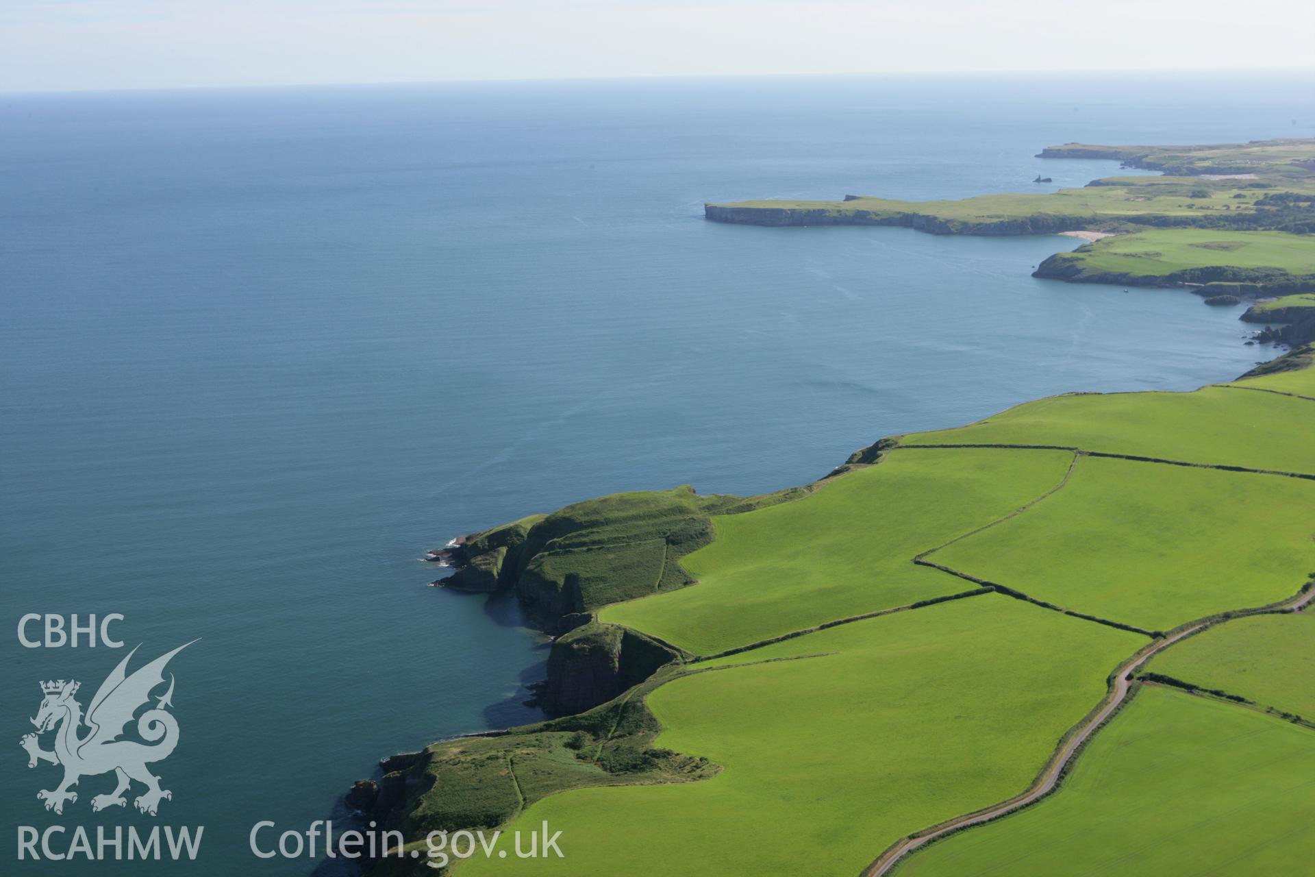 RCAHMW colour oblique aerial photograph of Greenala Point Fort. Taken on 30 July 2007 by Toby Driver