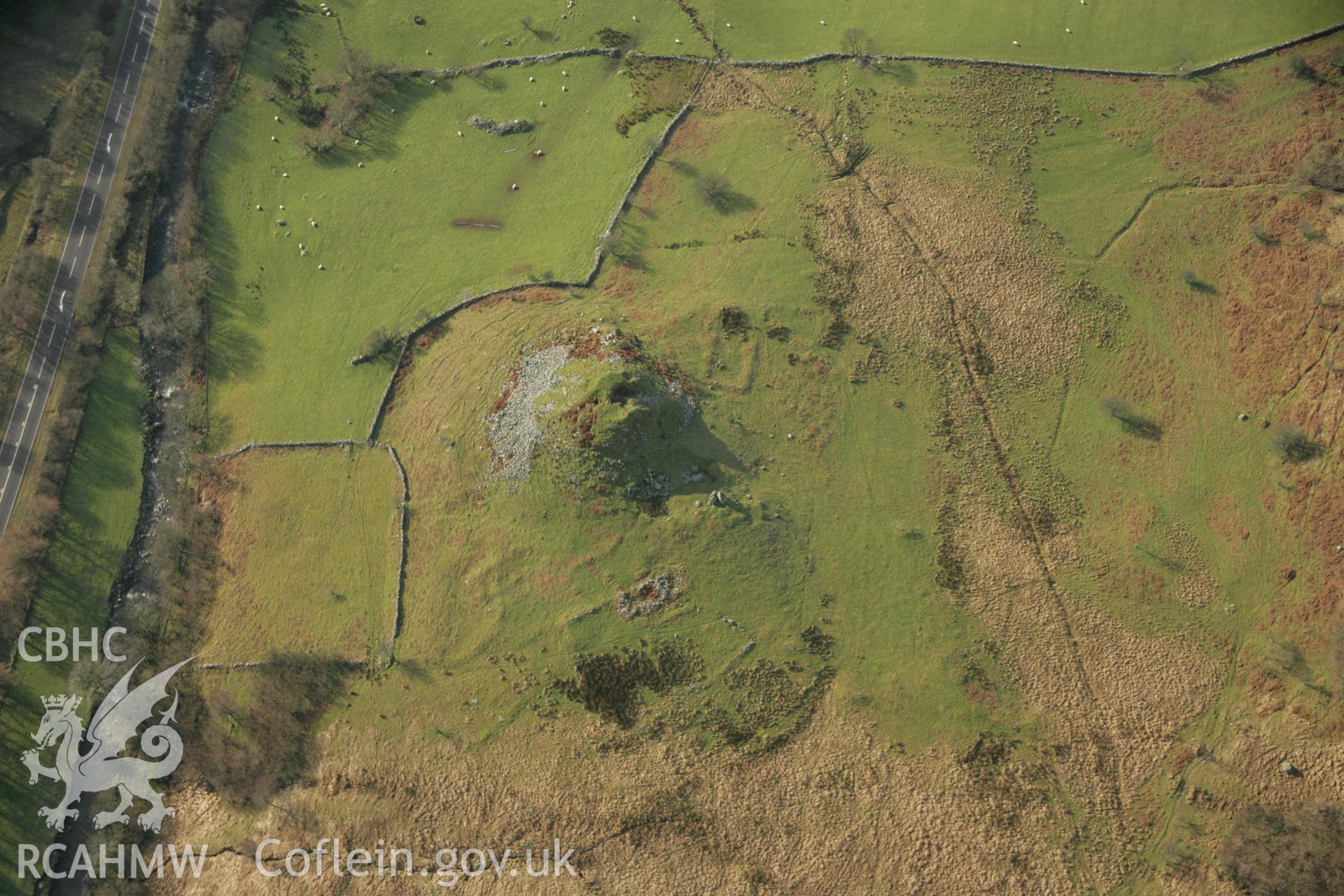 RCAHMW colour oblique aerial photograph of Castell Prysor. Taken on 25 January 2007 by Toby Driver