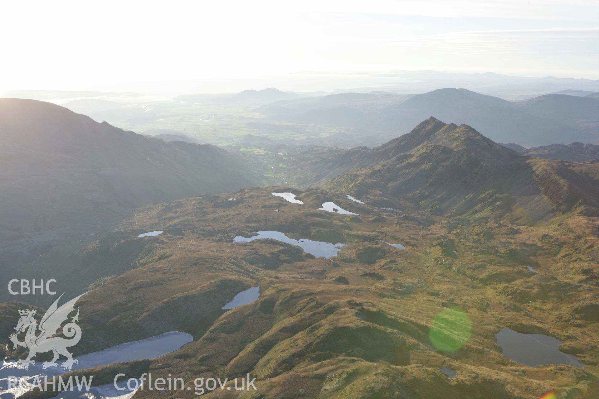 RCAHMW colour oblique photograph of Rhosydd Slate quarry from the north-east. Taken by Toby Driver on 20/12/2007.